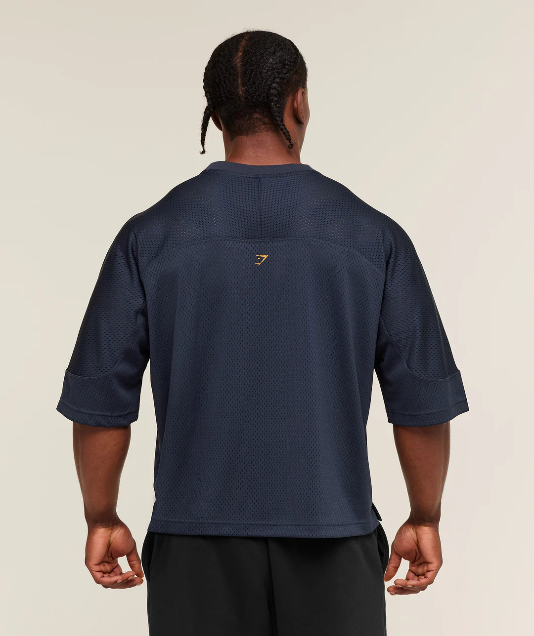 Gymshark Graphic Mesh Oversized T-Shirt 'Heavy Blue'