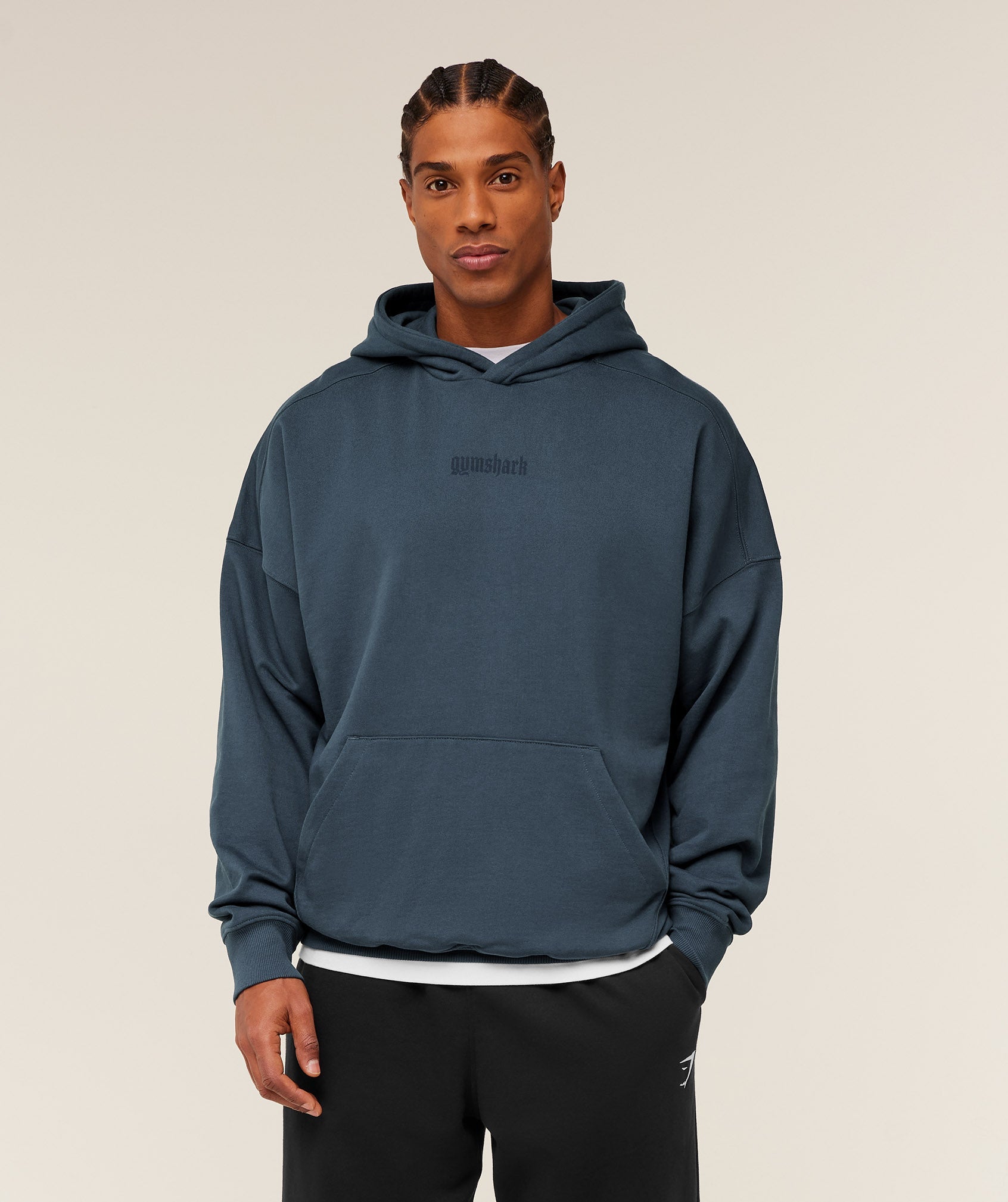 Gymshark Olde English Hoodie 'GS Stealth Blue'