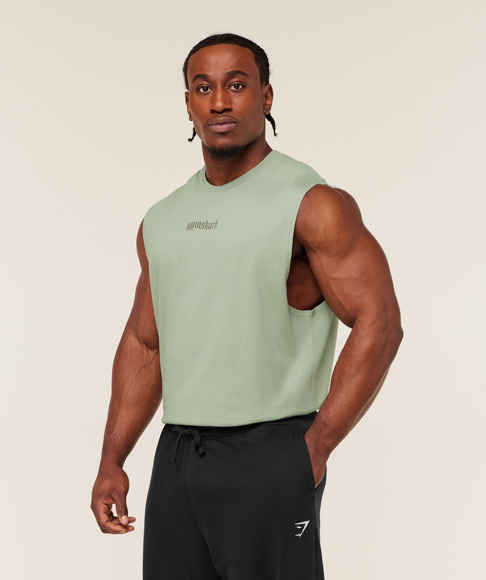 Gymshark Olde English Tank 'GS Haze Green'