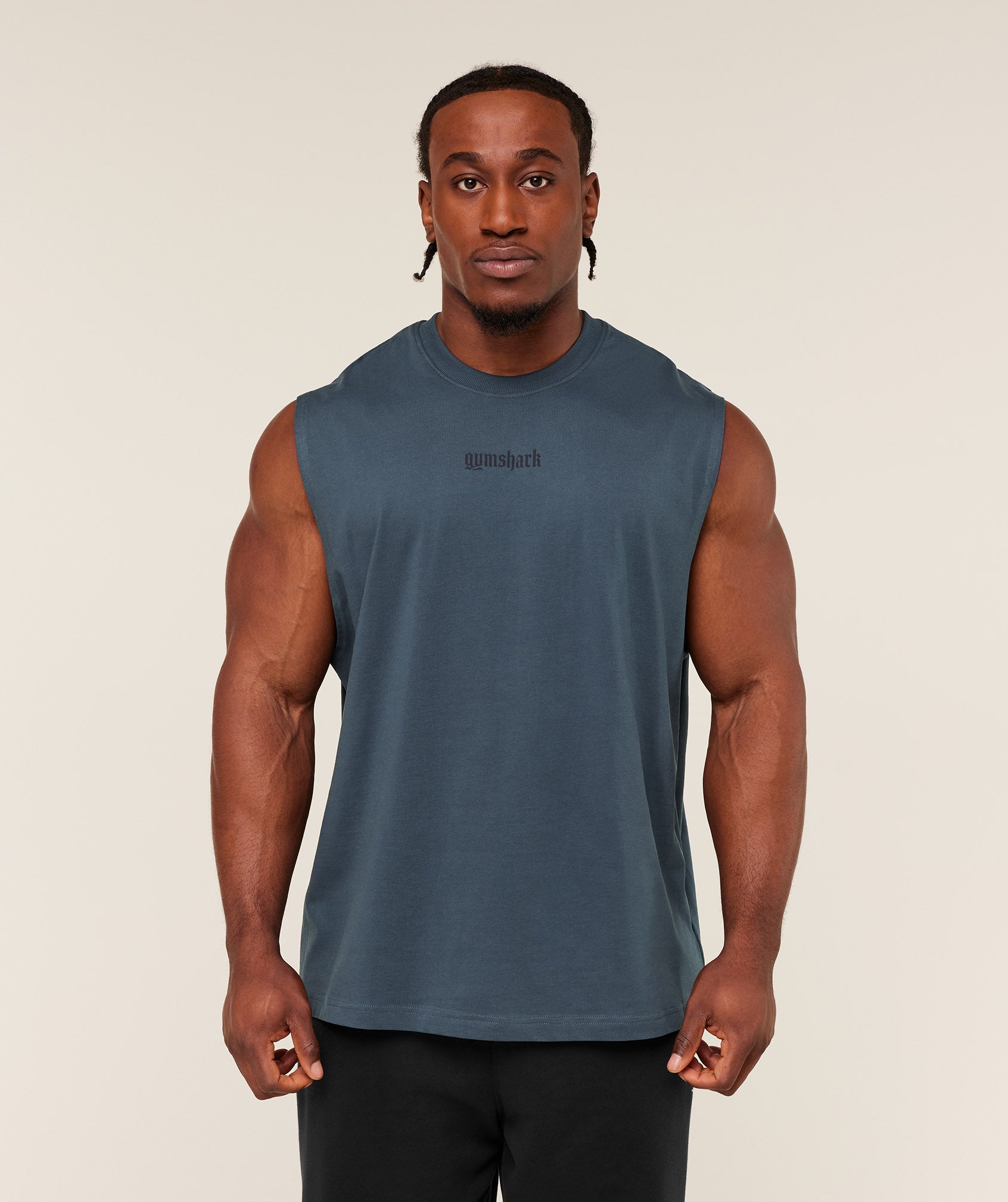 Gymshark Olde English Tank 'GS Stealth Blue'