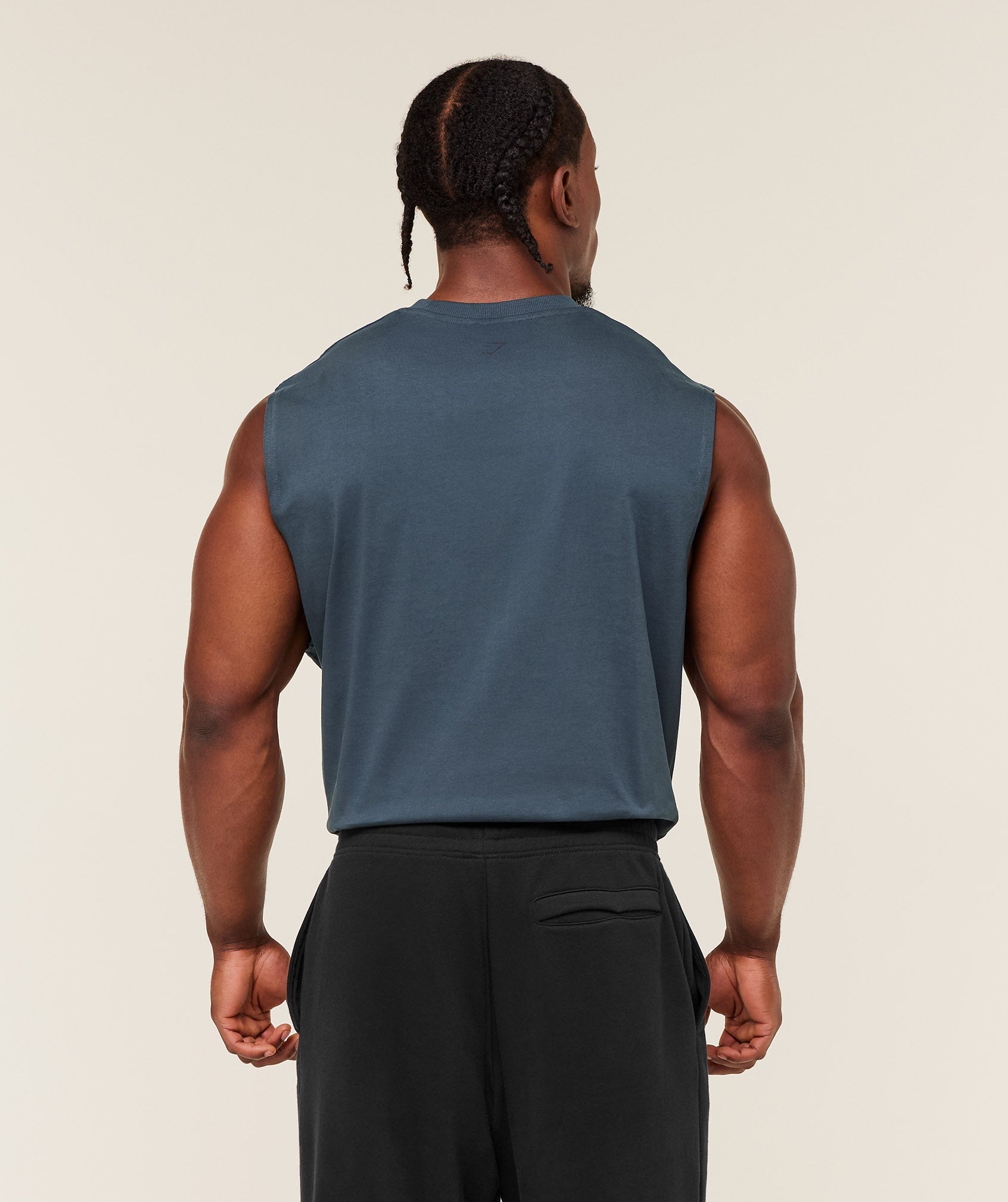 Gymshark Olde English Tank 'GS Stealth Blue'
