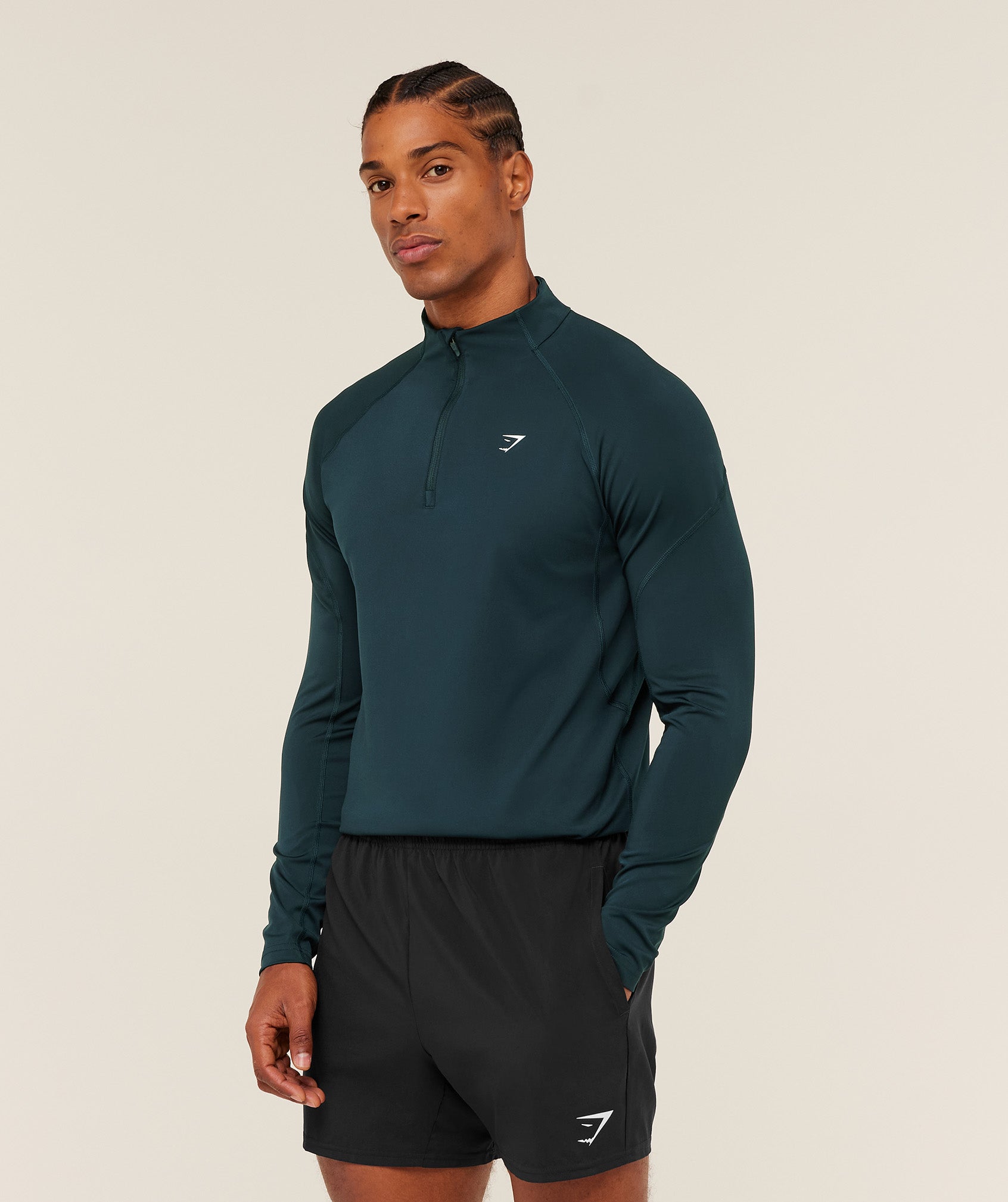 Gymshark Performance 1/4 Zip 'Deep Petrol Blue'