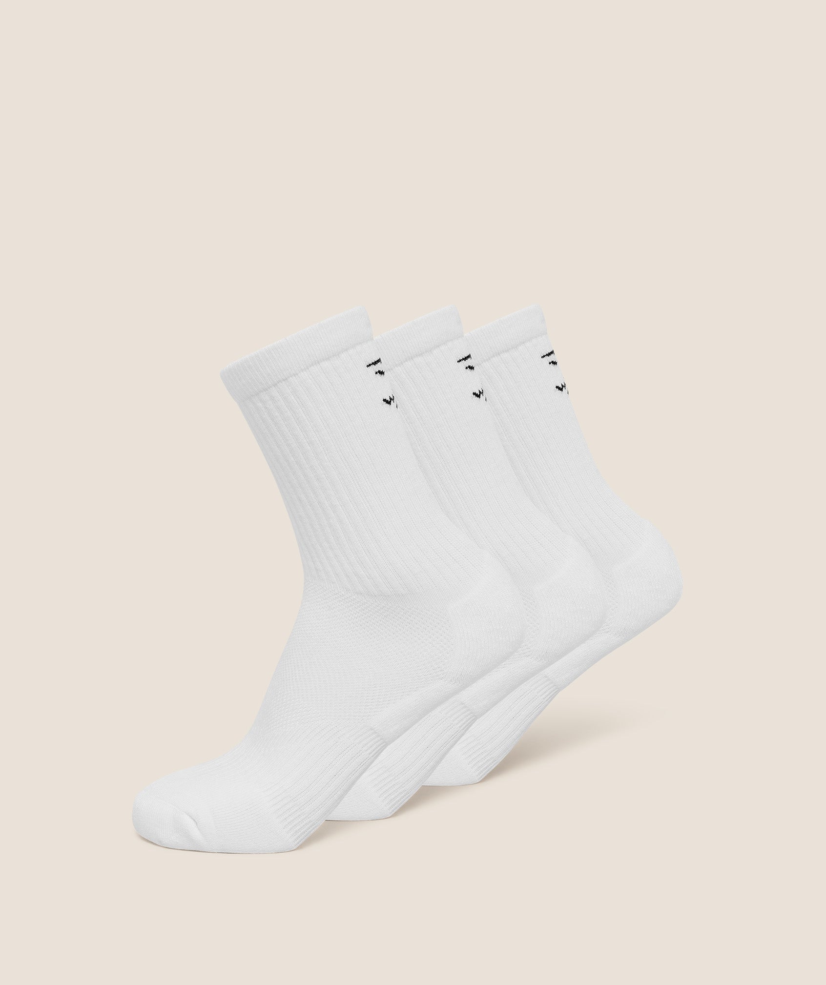 Gymshark Performance Crew Socks 3pk 'GS White'