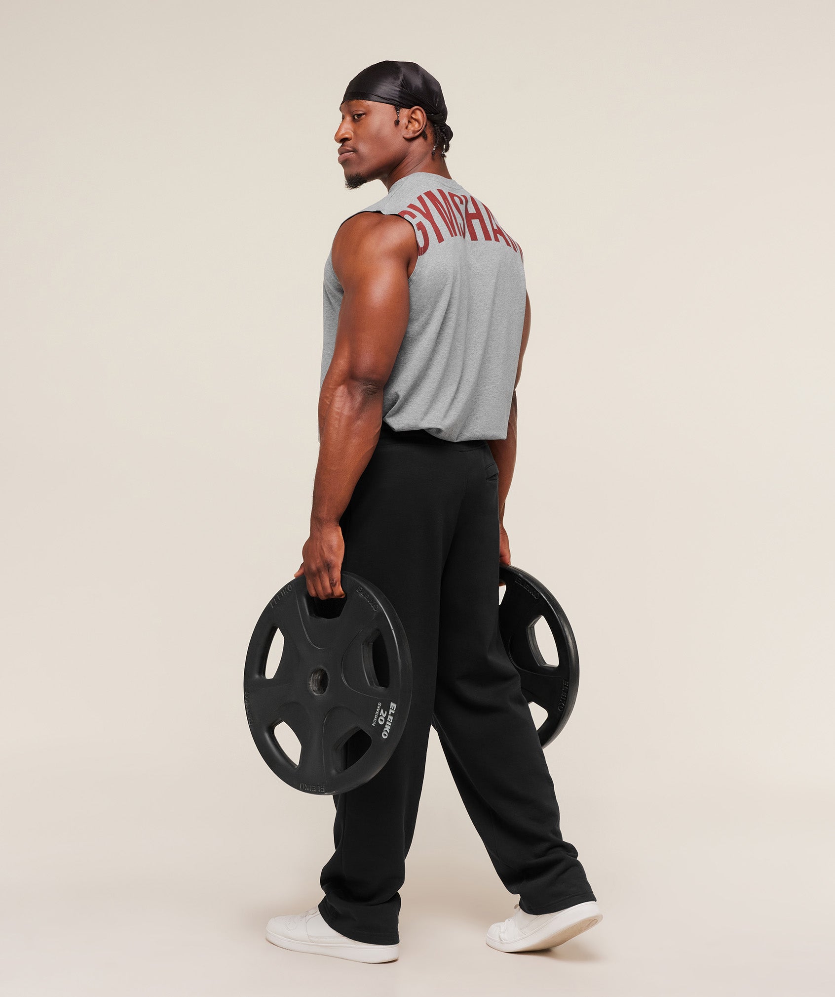 Gymshark Power Cut Off Tank 'Charcoal Core Marl'