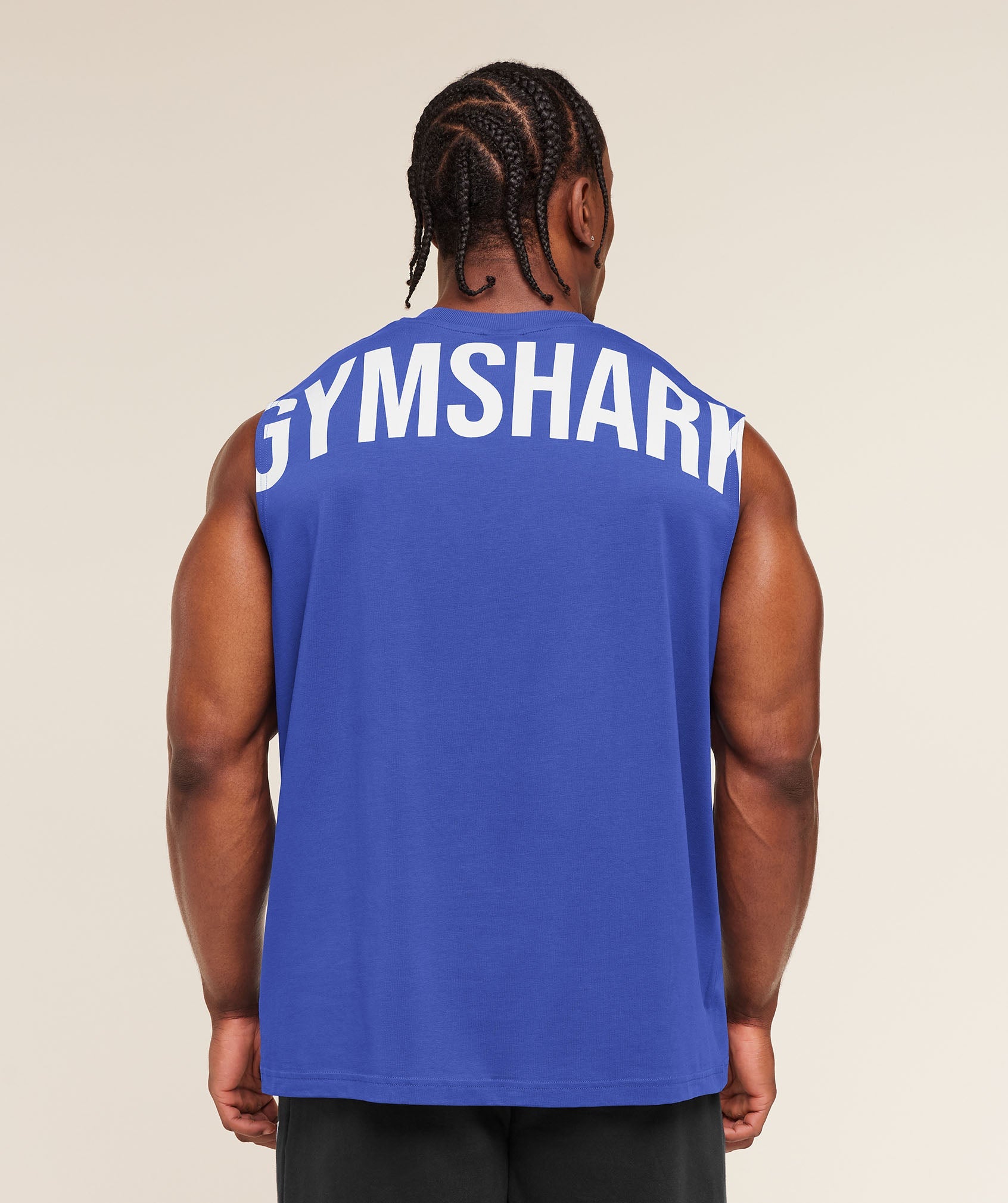 Gymshark Power Cut Off Tank 'Force Blue'