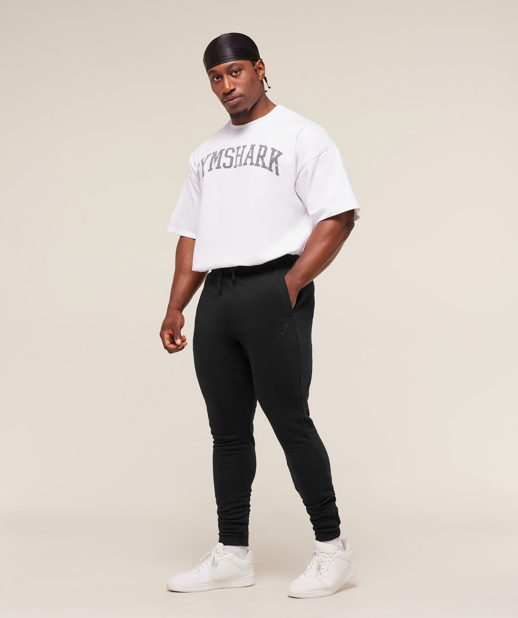 Gymshark Power Wordmark Joggers 'Black Asphalt Grey'