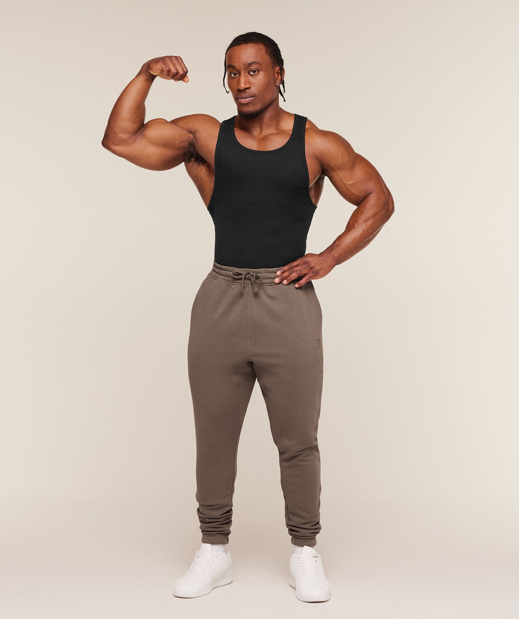 Gymshark Power Wordmark Joggers 'Soft Brown'