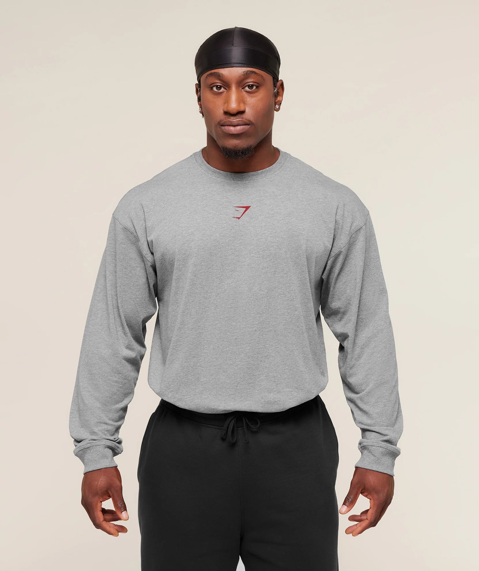 Gymshark Power Long Sleeve T-Shirt 'Charcoal Core Marl'
