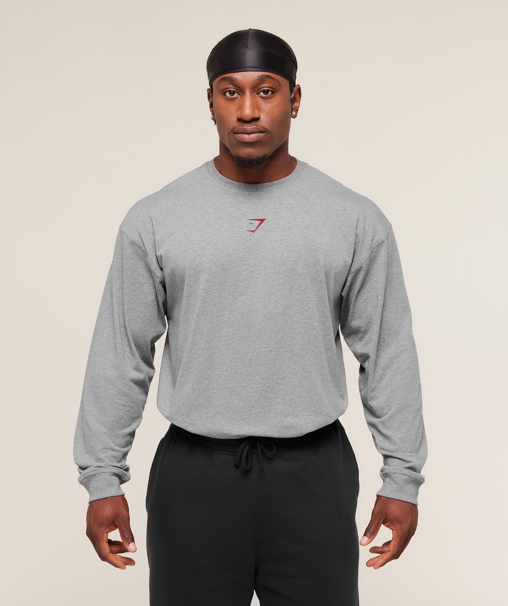 Gymshark Power Long Sleeve T-Shirt 'Charcoal Core Marl'