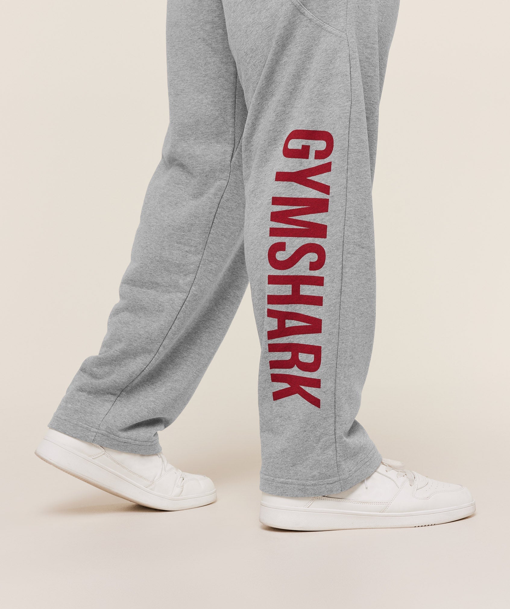 Gymshark Power Straight Leg Pants 'Charcoal Core Marl Sets Red'