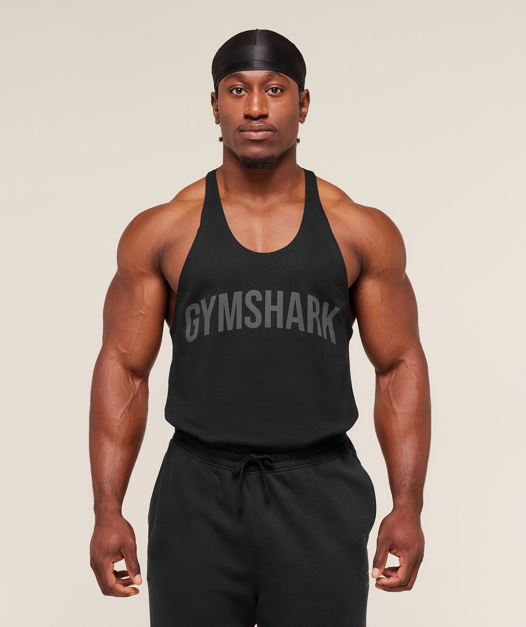 Gymshark Power Stringer 'Black Asphalt Grey'