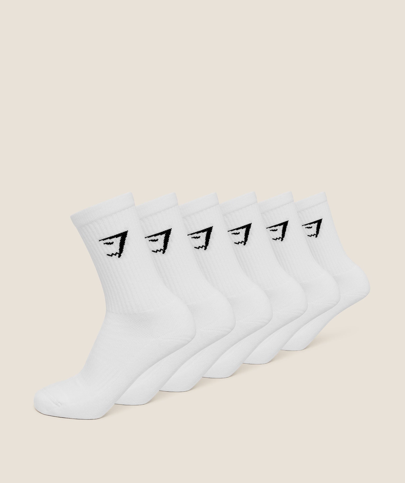 Gymshark Crew Socks 6pk 'GS White'