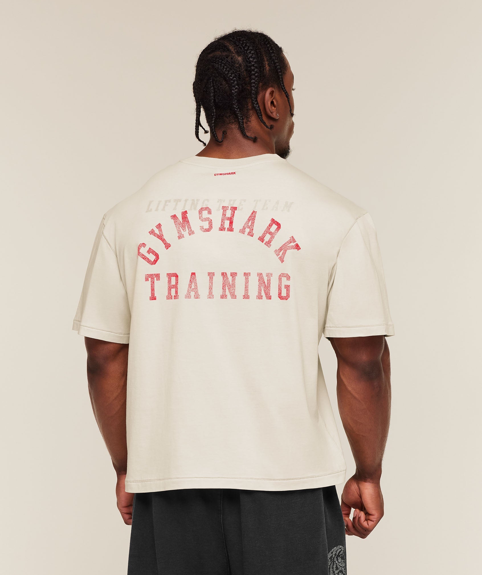 Gymshark Retro Collegiate T-Shirt 'Tinted White'