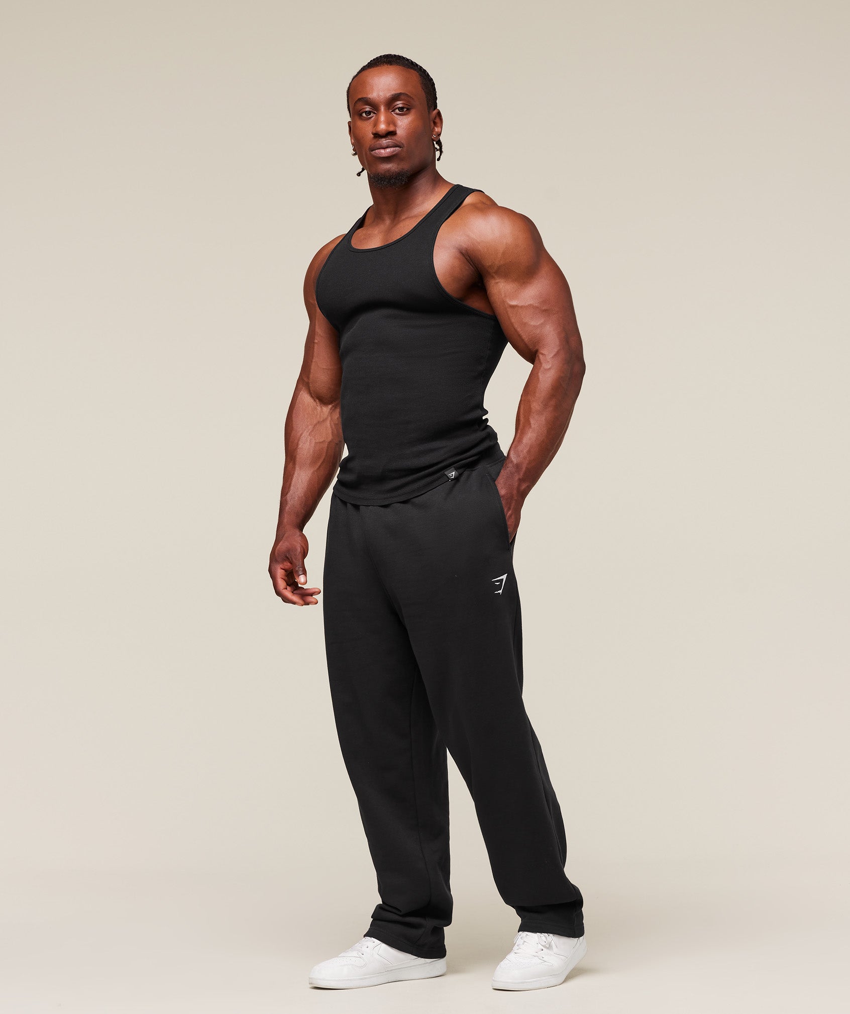Gymshark Ribbed Tank 1PK 'Black'