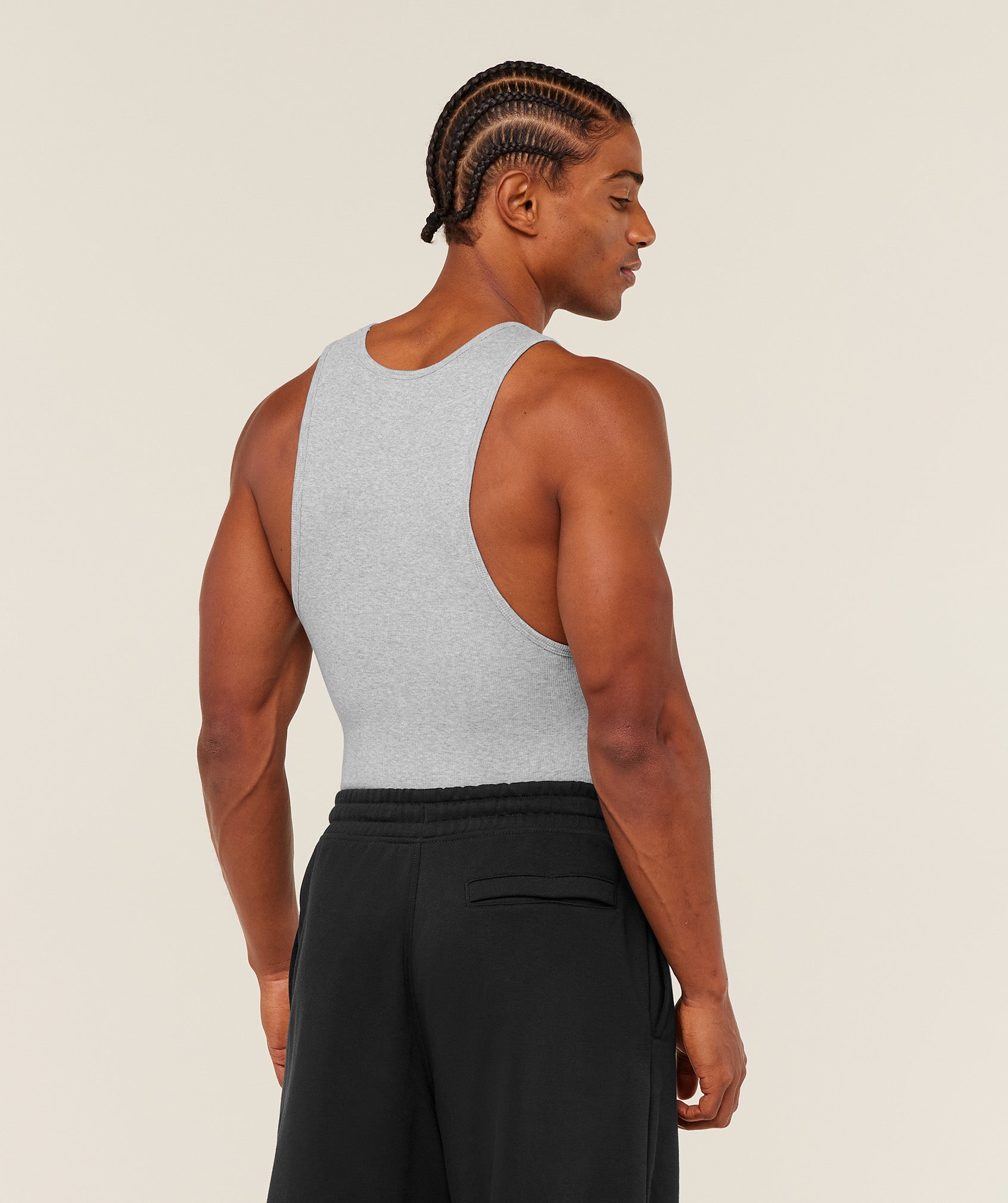 Gymshark Ribbed Tank 1PK 'Light Grey Core Marl'