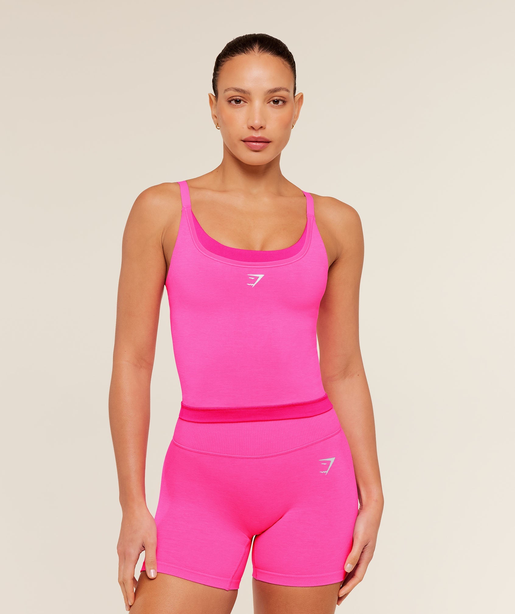 Gymshark Interval Seamless Midi Tank 'Electric Pink Super-Set Pink'