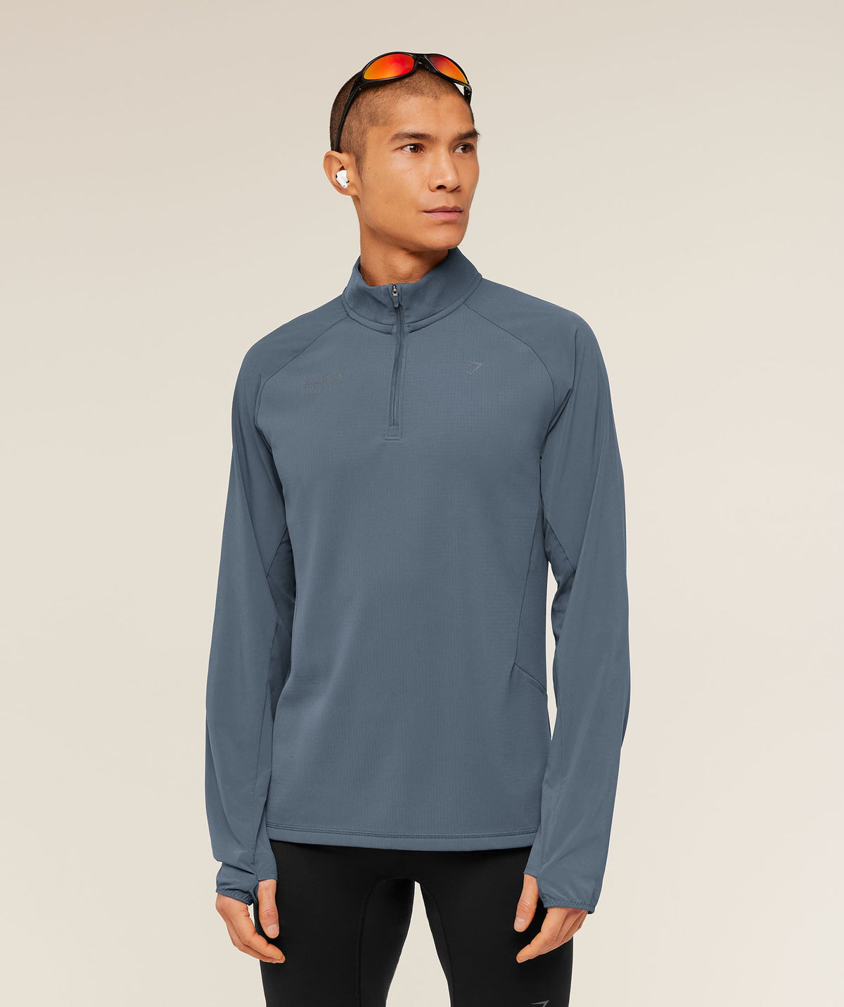 Gymshark Running Elite 1/4 Zip 'Titanium Blue'