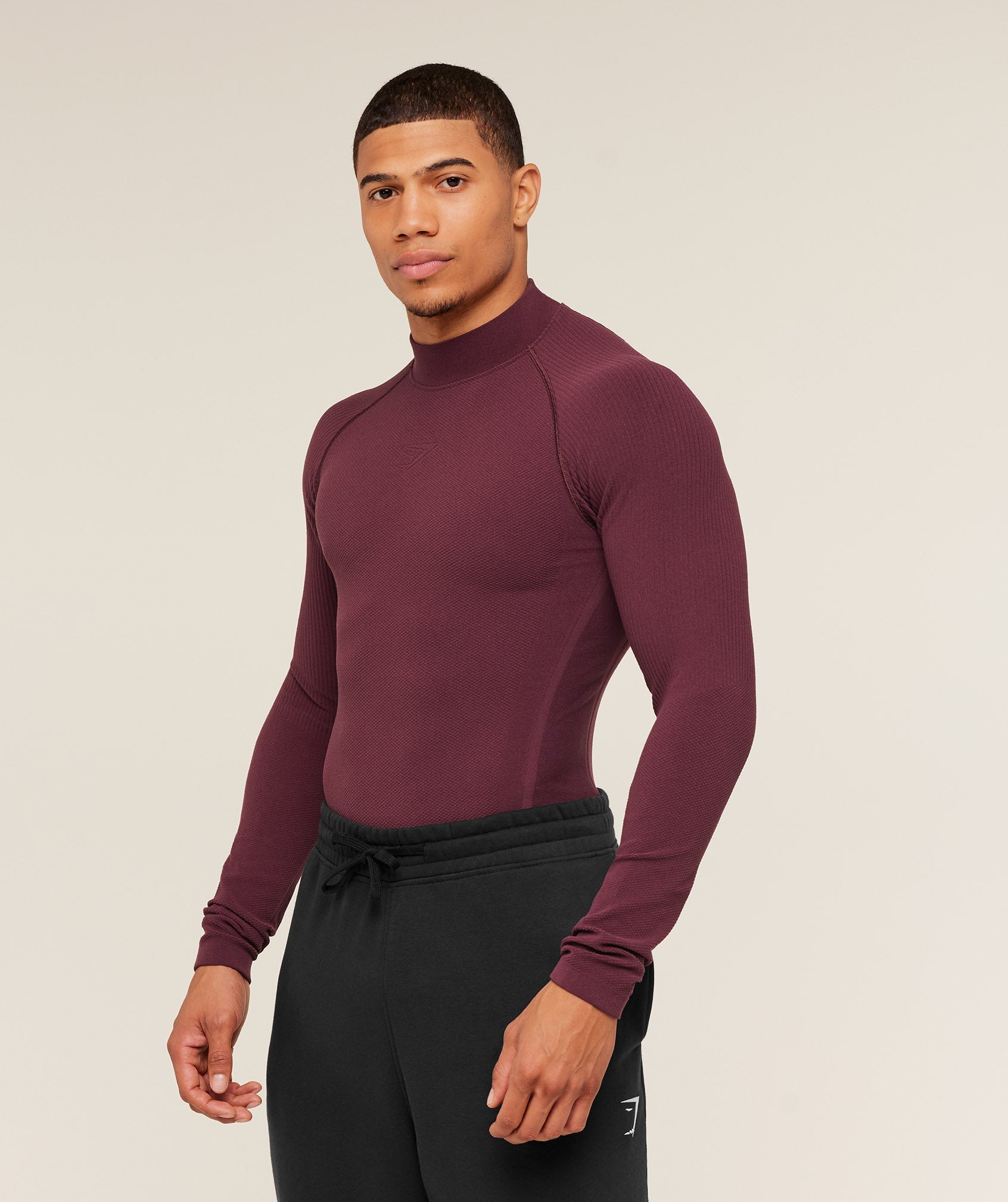 Gymshark Physique Long Sleeve T-Shirt 'GS Impact Burgundy GS Cherry Purple'