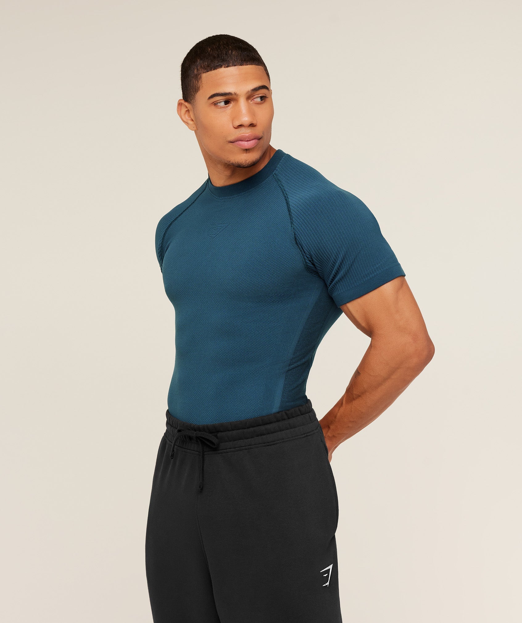 Gymshark Physique T-Shirt 'GS Stealth Blue GS Deep Petrol Blue'
