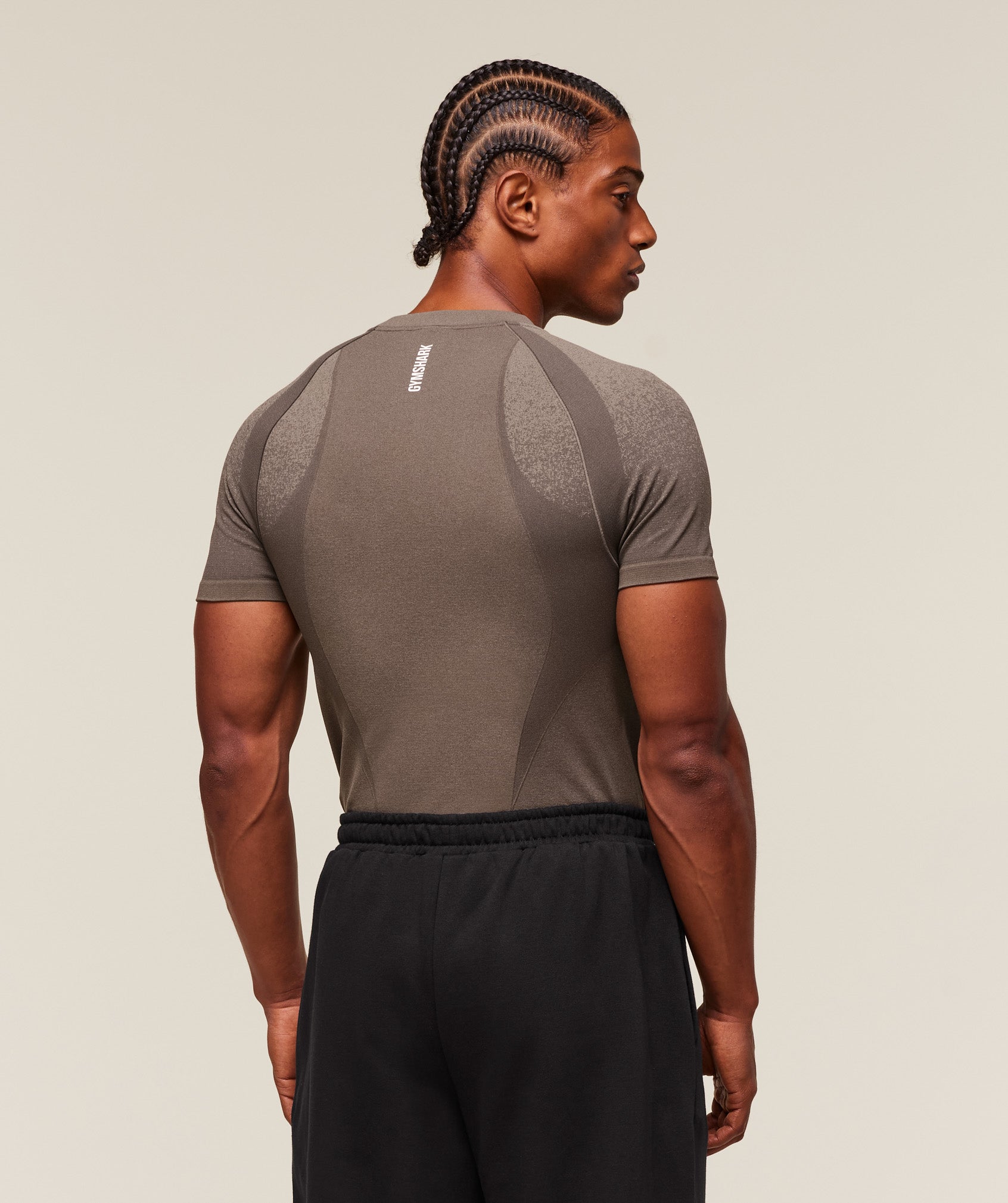 Gymshark Shadow Seamless T Shirt 'Camo Brown'