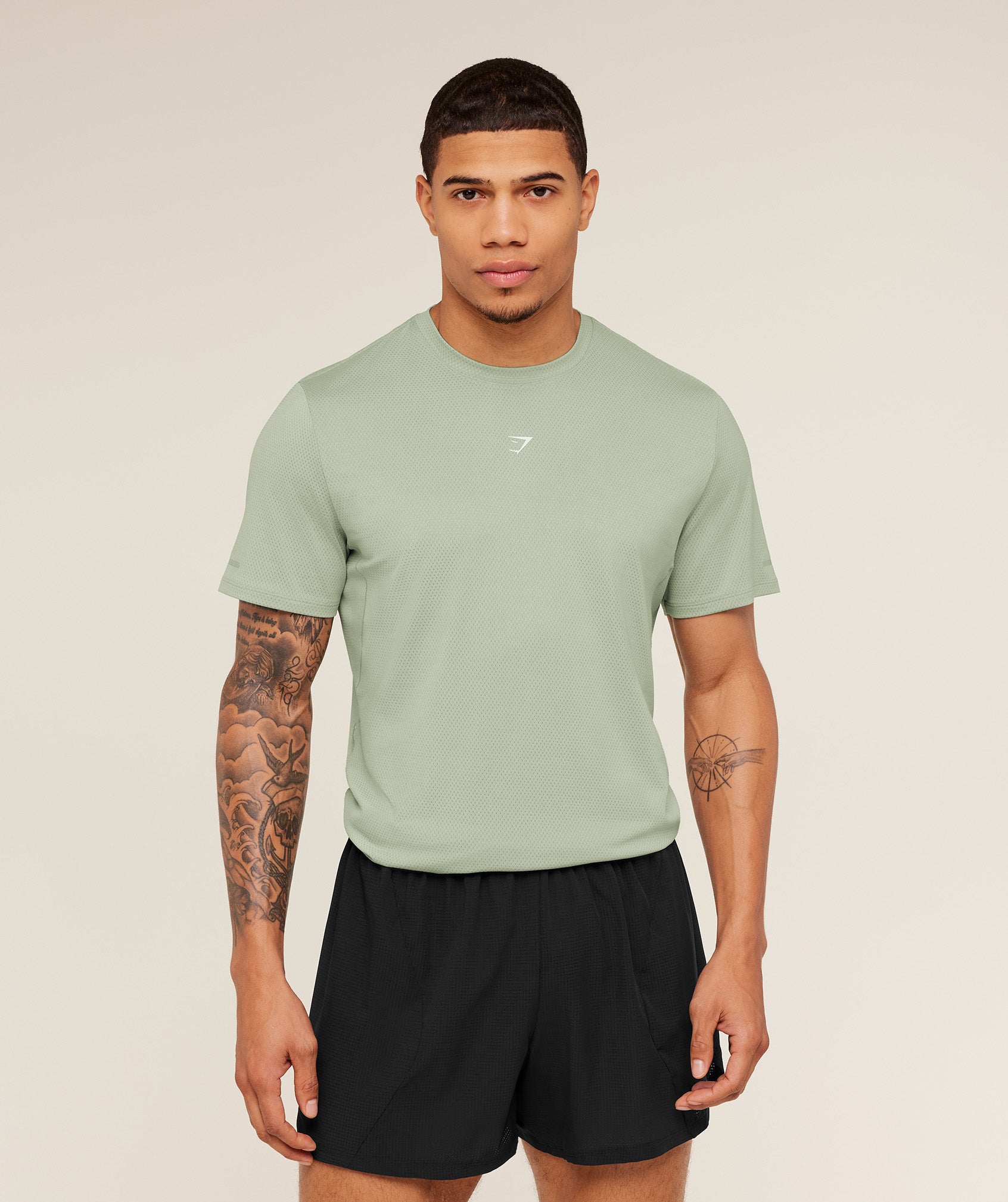 Gymshark Running T-Shirt 'Haze Green'