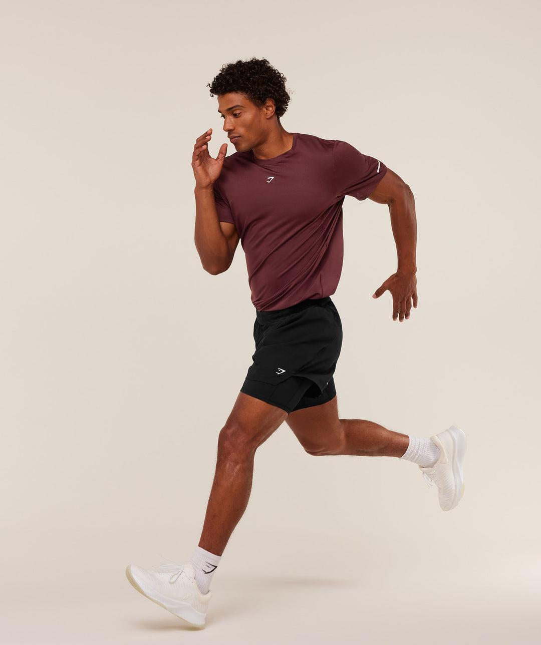 Gymshark Running T-Shirt 'Rich Maroon'