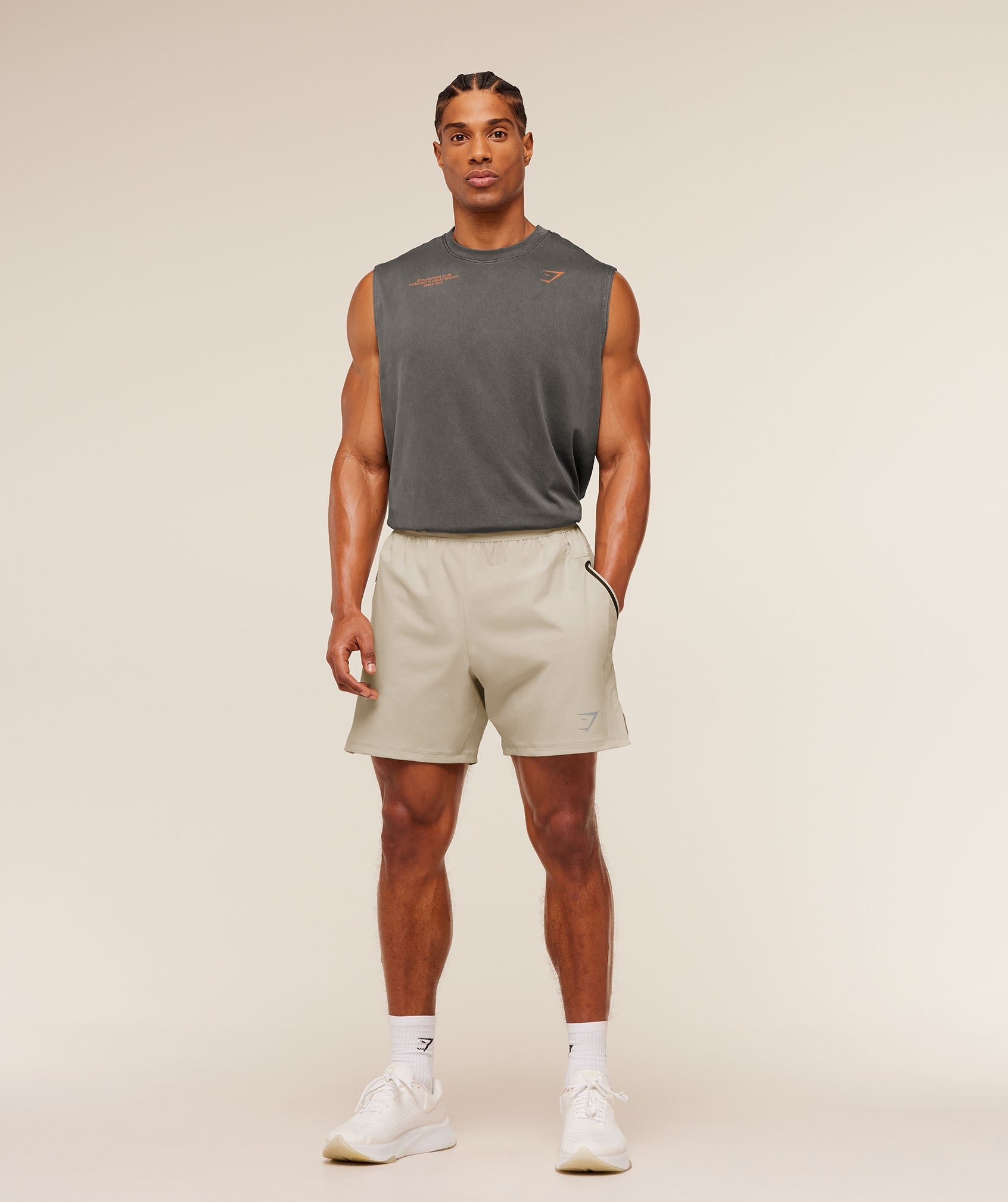 Gymshark Sport Hybrid 6" Shorts 'Pebble Grey'