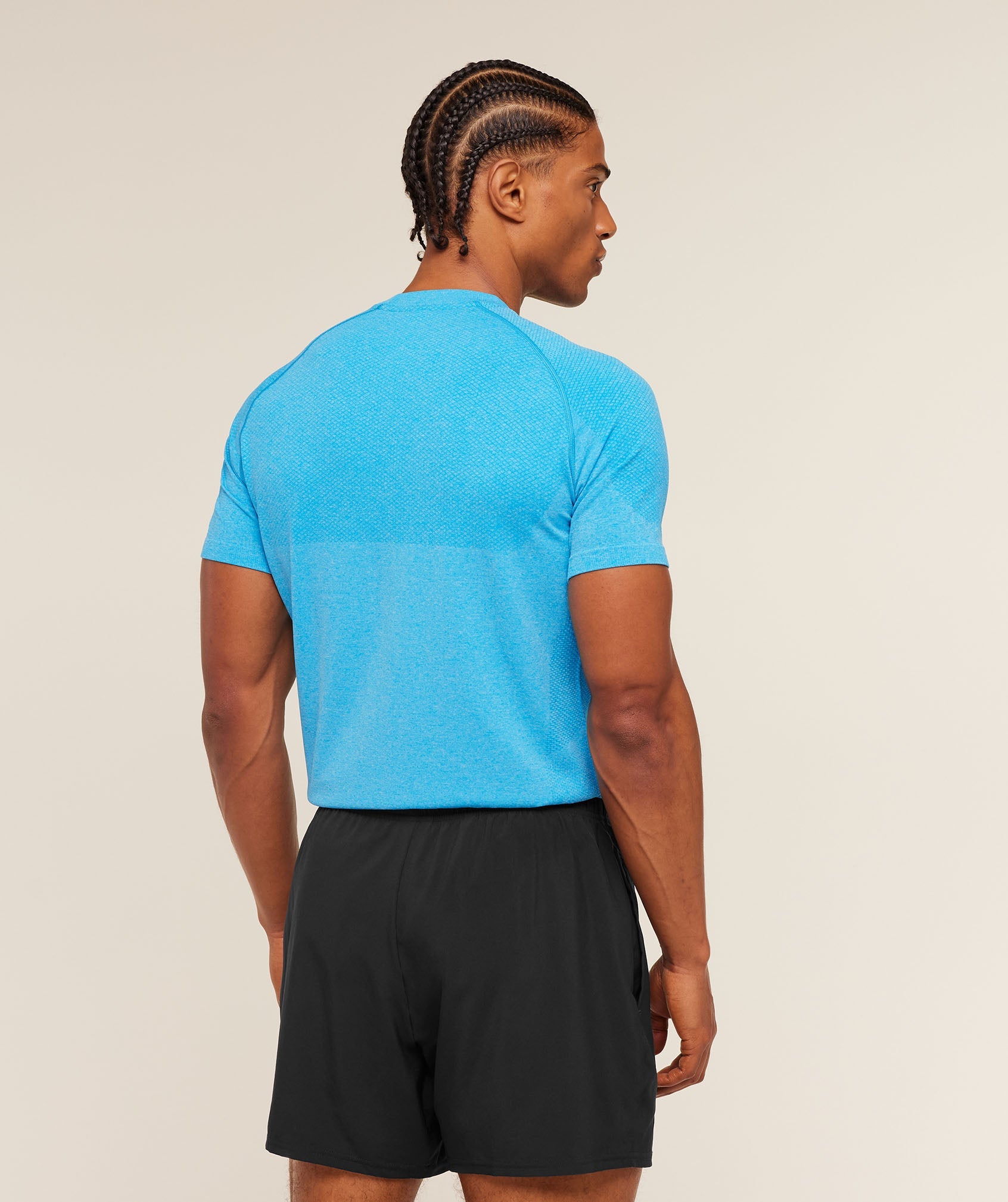 Gymshark Vital Seamless T-Shirt 'White Brand Blue'