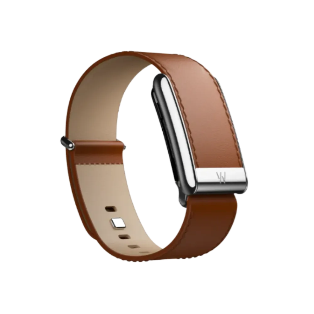 Whoop 5.0 Leatherluxe Straight Chestnut/Cream with Titanium Band (Strap Only)