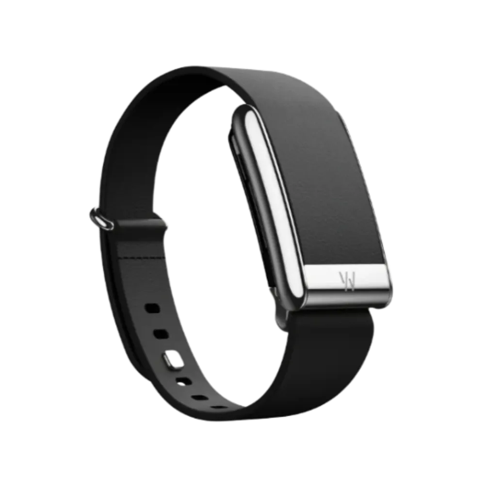Whoop 5.0 Leatherluxe Tapered Black with Titanium Band (Strap Only)