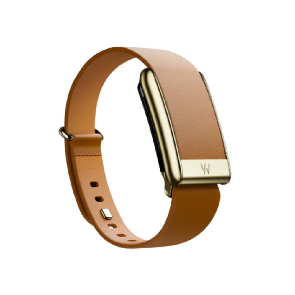 Whoop 5.0 Leatherluxe Tapered Camel with Gold Band (Strap Only)