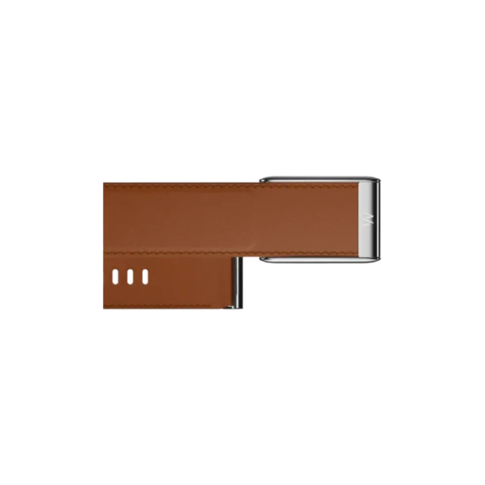 Whoop 5.0 Leatherluxe Straight Chestnut/Cream with Titanium Band (Strap Only)
