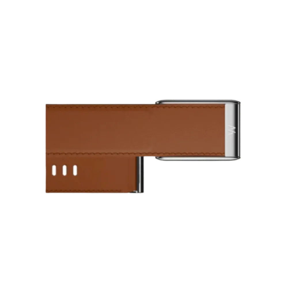 Whoop 5.0 Leatherluxe Straight Chestnut/Cream with Titanium Band (12 Month Peak Subscription Included)