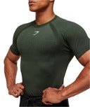 Gymshark Shadow Seamless T Shirt - Trail Green