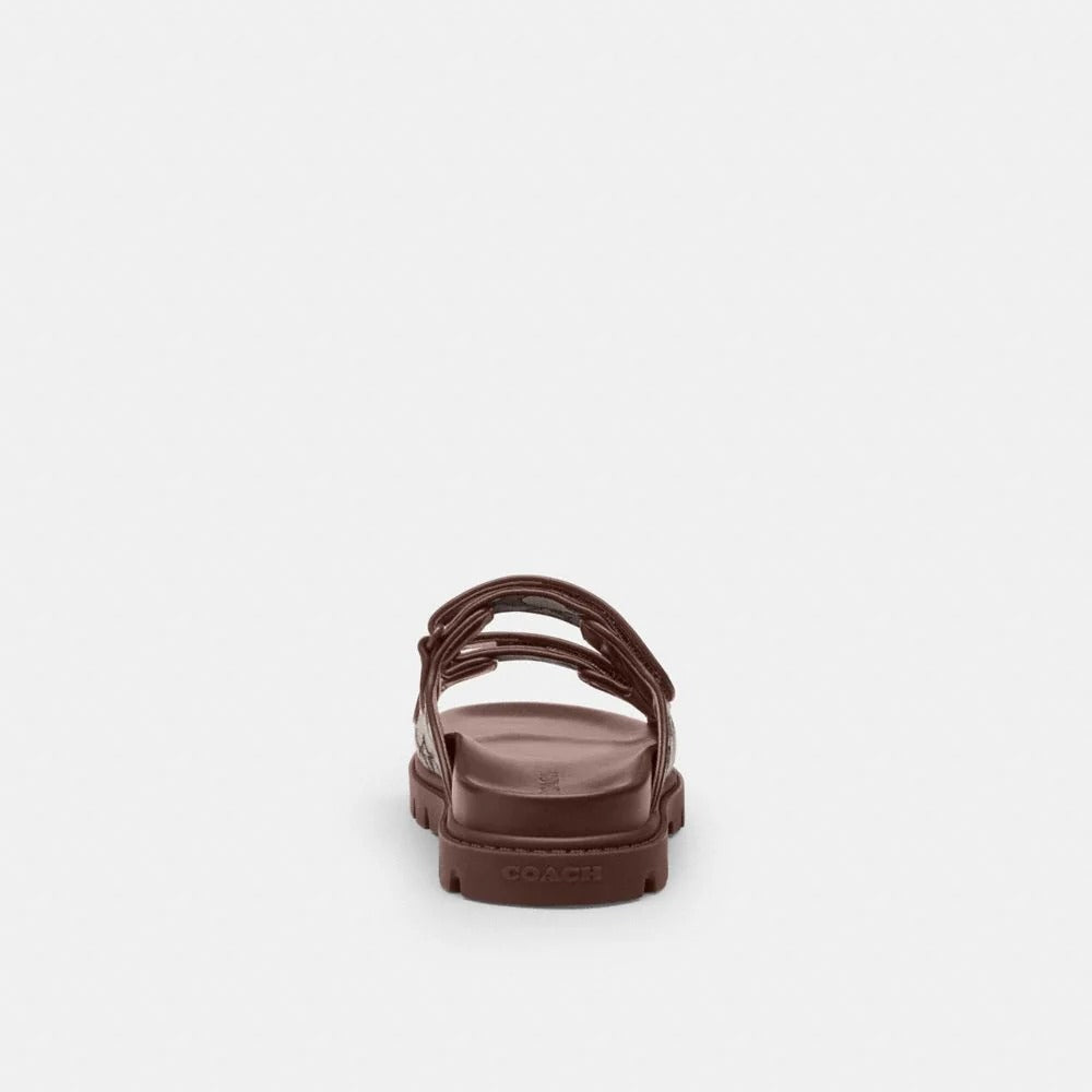 Coach Two Band Sport Slide In Signature Jacquard Oak Maple