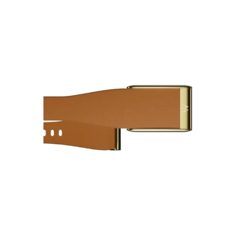 Whoop 5.0 Leatherluxe Tapered Camel with Gold Band (12 Month Peak Subscription Included)