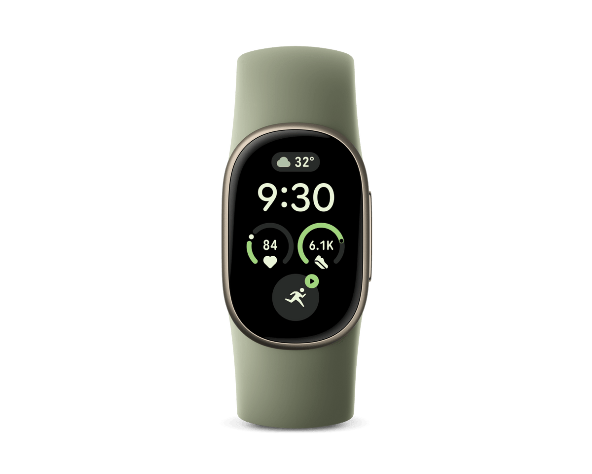 Google Fitbit Edge 'Satin Pyrite Aluminum Case / Olive Active Band'