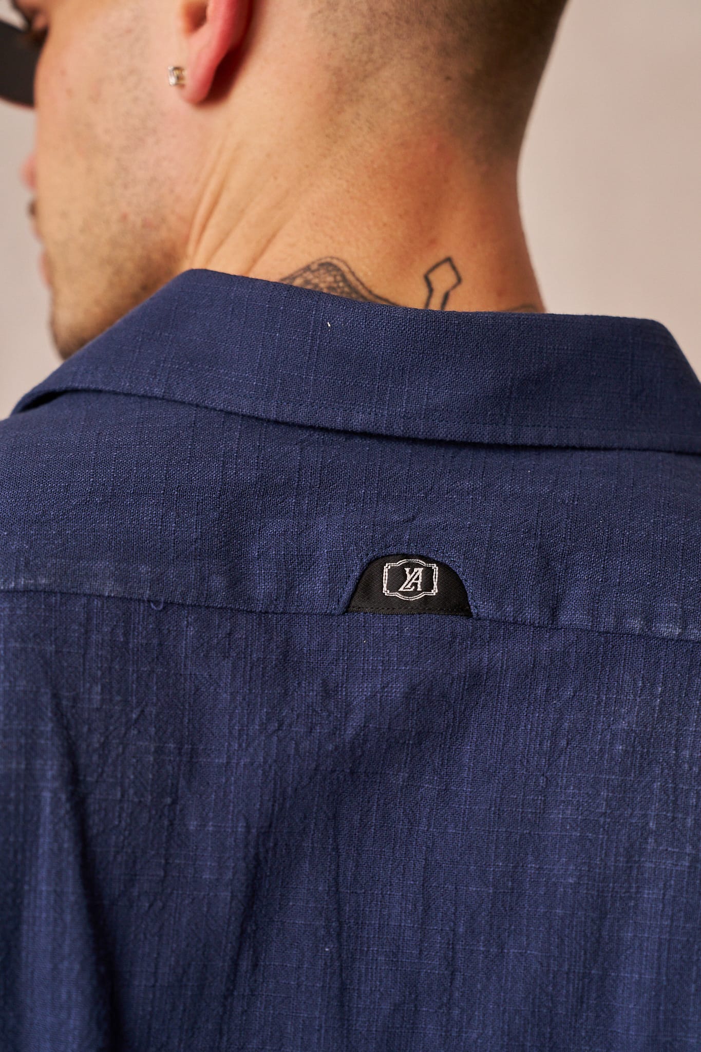 Young La 8095 - Cotton Linen Button-Ups 'Navy'