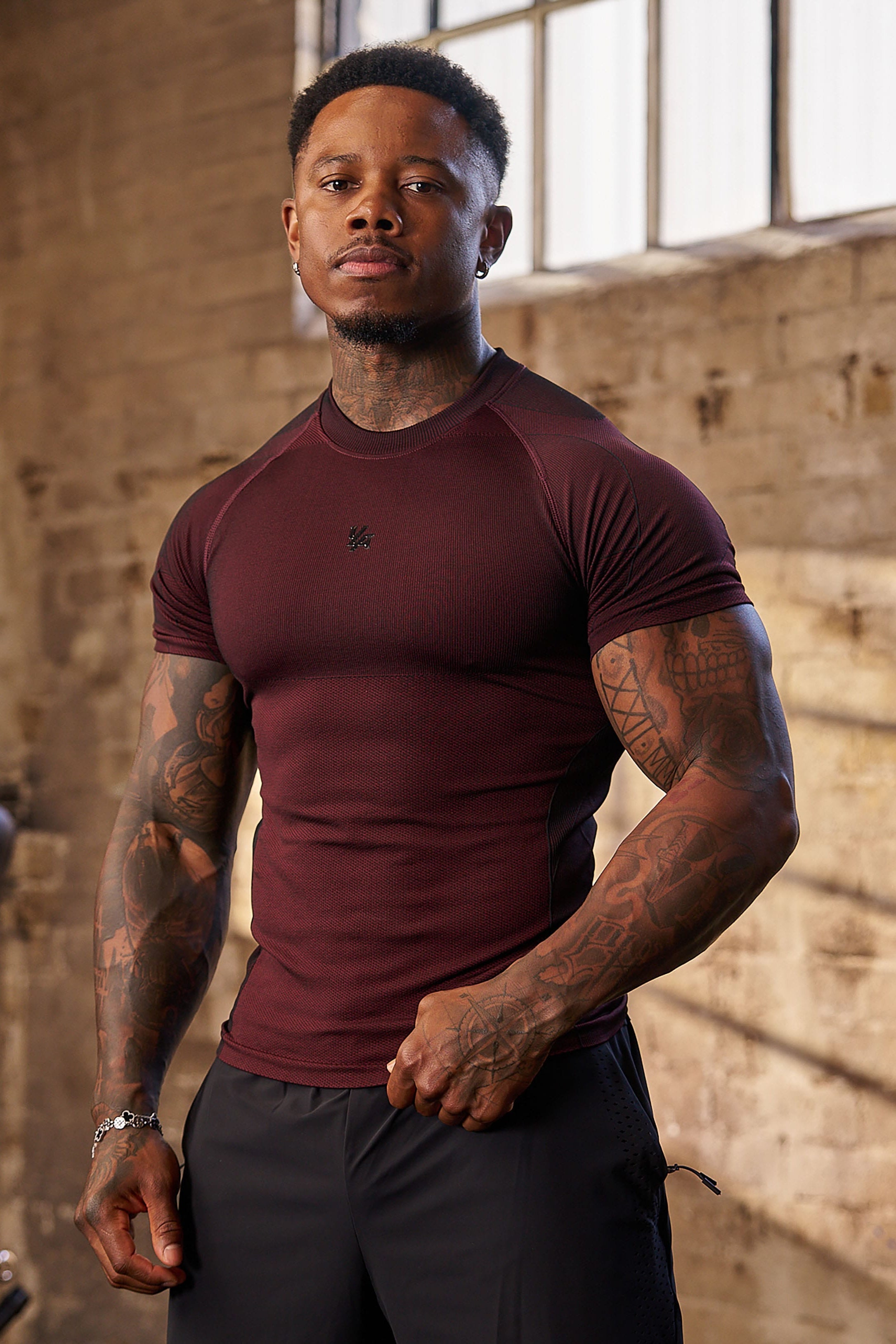 YoungLA 4339 - Forme Compression Tees 'Burgundy'