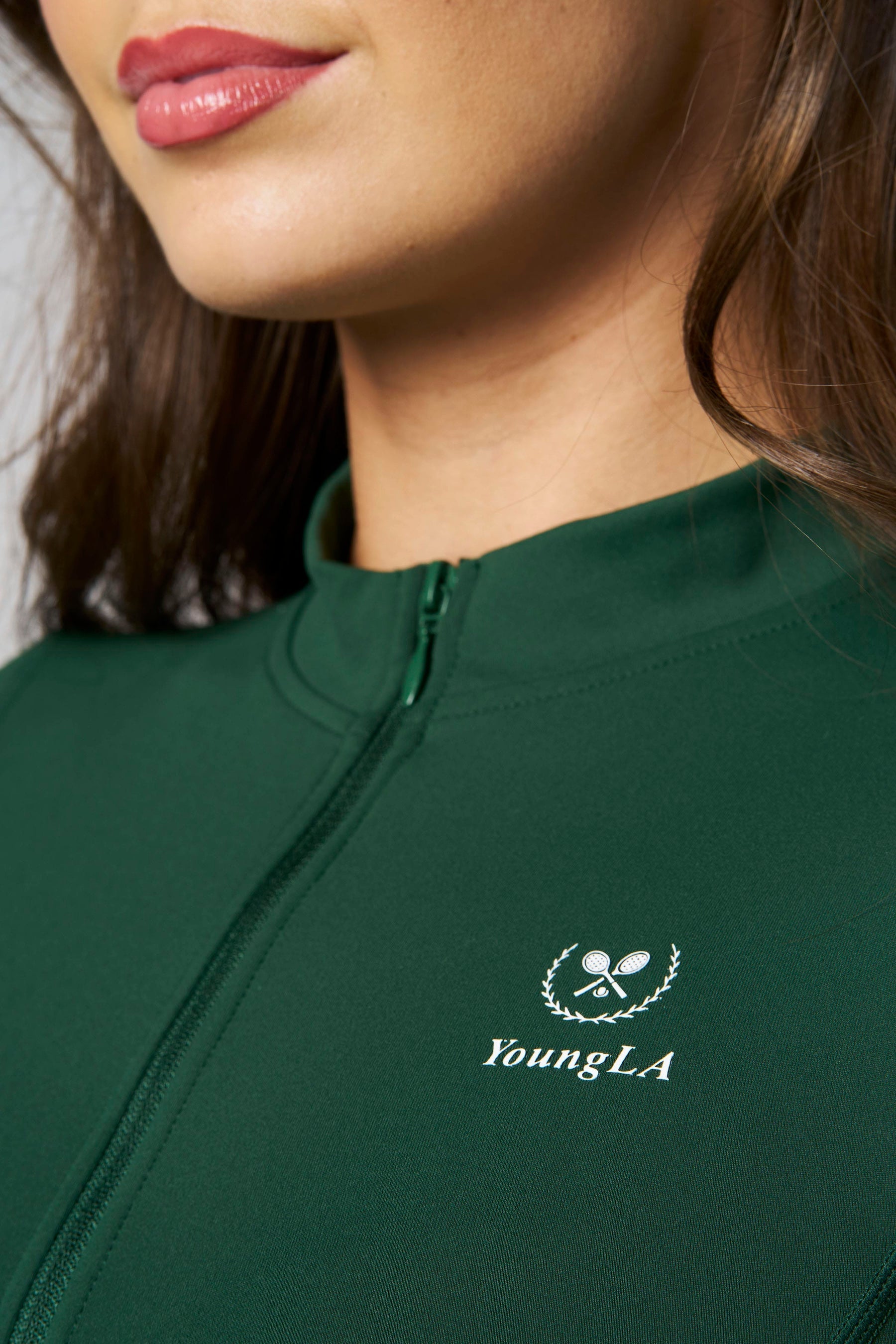Young La W4331 - Prep Quarter Zip Top 'Green'
