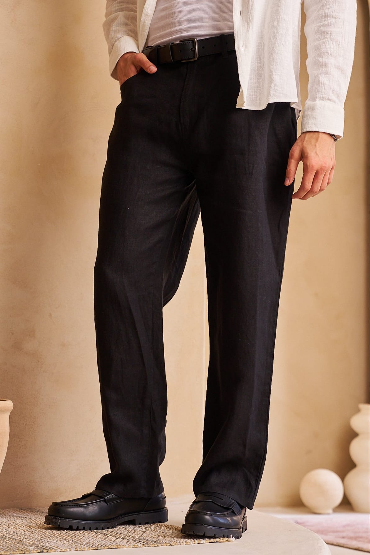 Young La 6049 - Linen Monaco Pants 'Black'