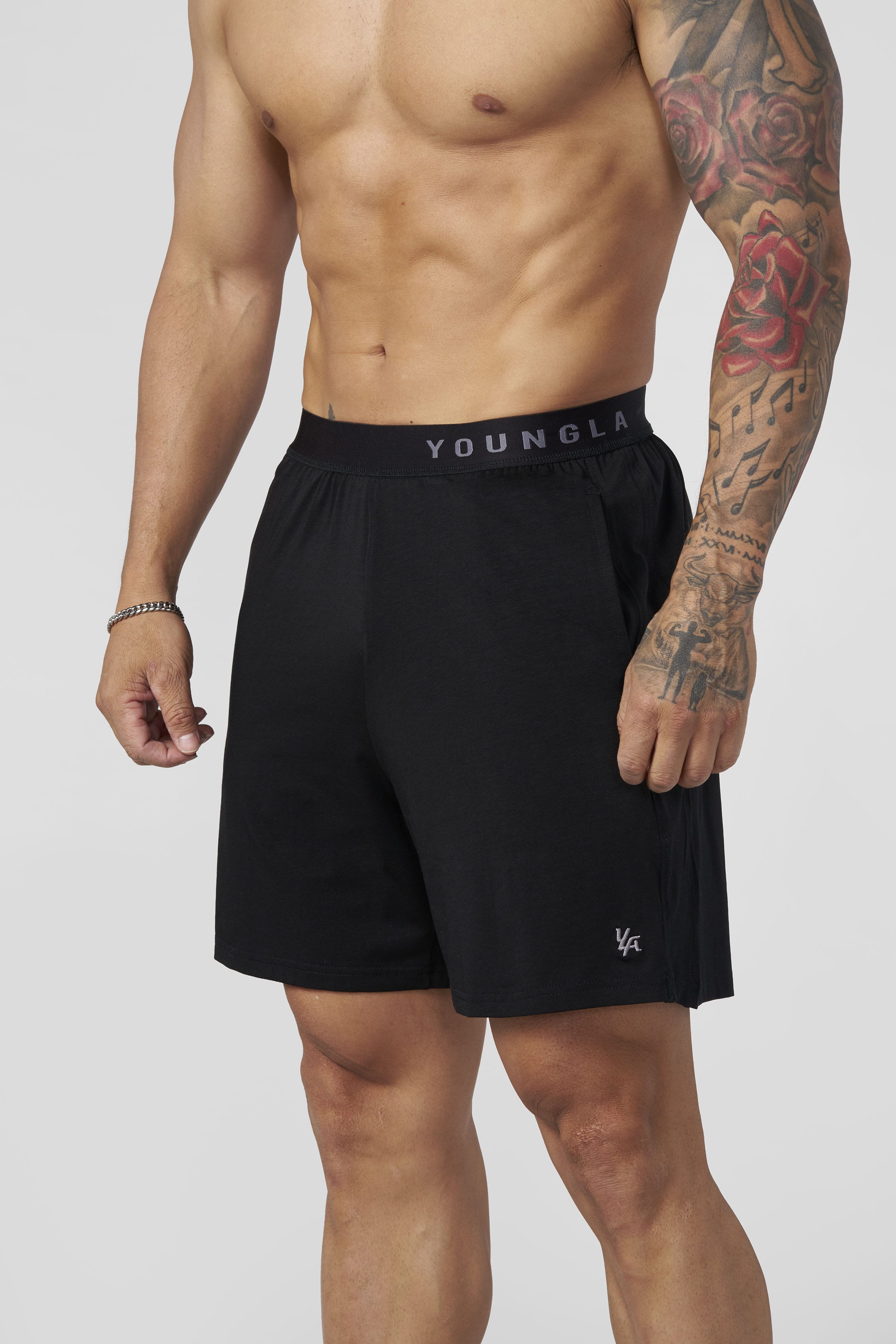 Young La 1008 - Sleepwear Shorts 'Black'