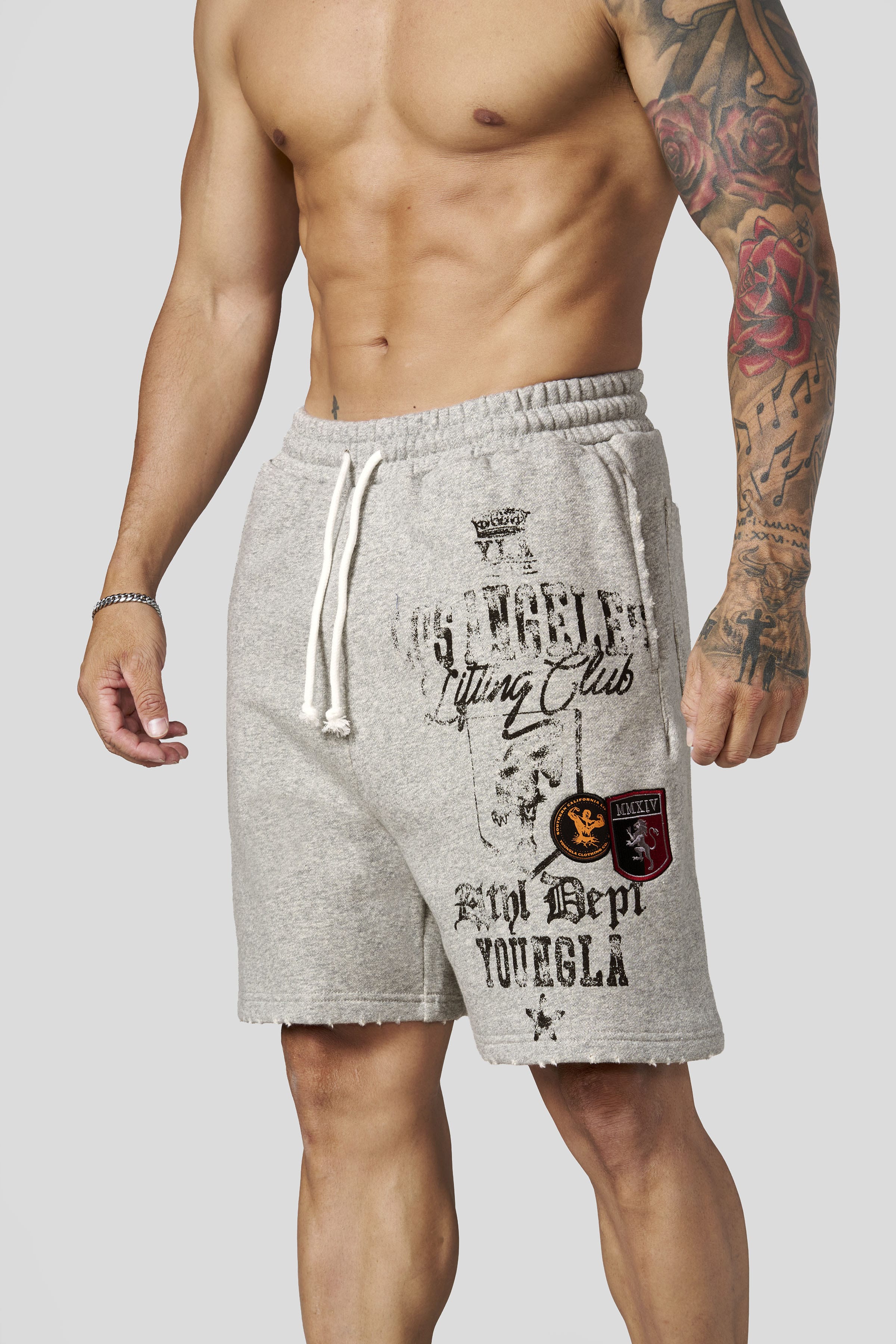 YoungLA 1065 - Golden Era Sweat Shorts 'Heather Grey'