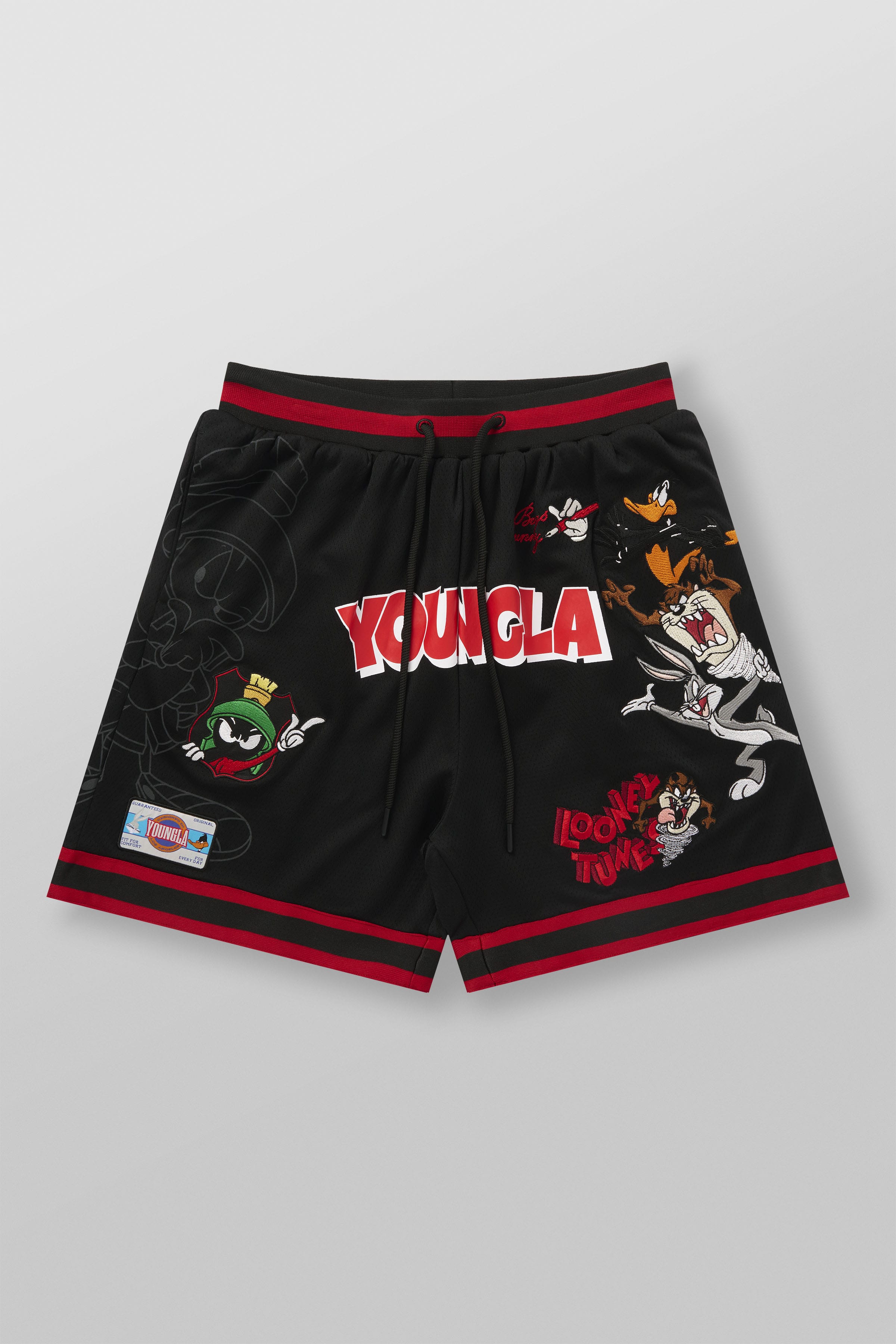 Young La 1071 - Looney Tunes Embroidered Patch Shorts 'Black'