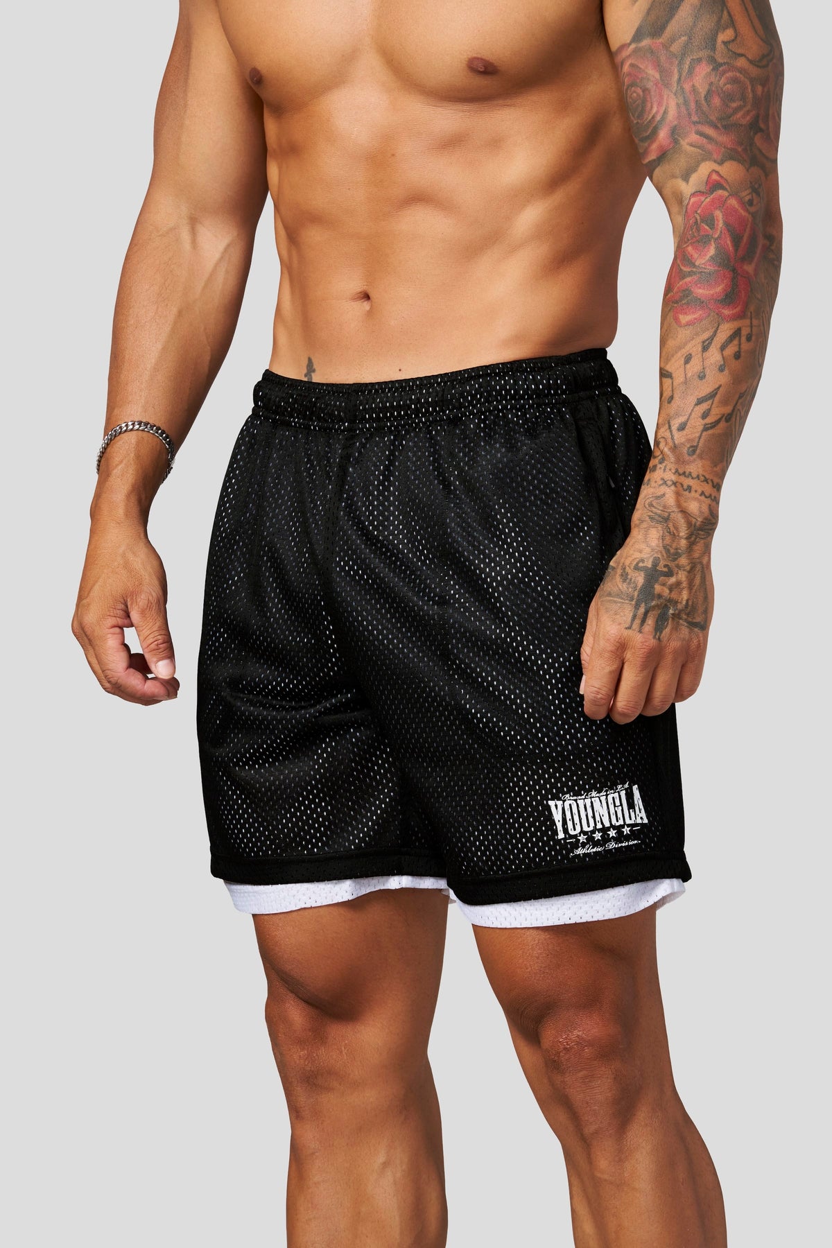 YoungLA 1092 - Double Mesh Shorts 'Black'