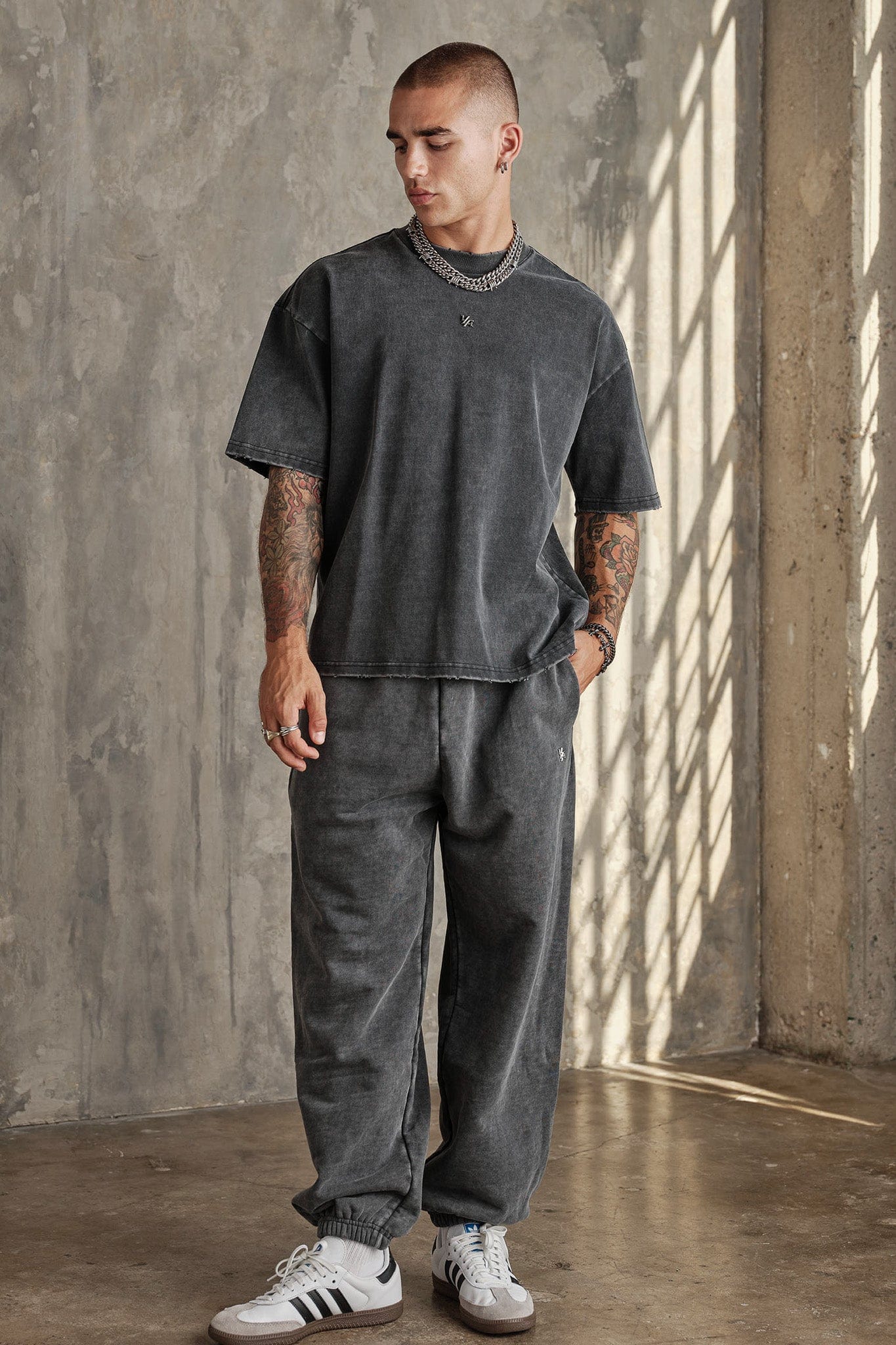 YoungLA 2069 - Elevated Essentials - Baggy Joggers 'Grey Wash'