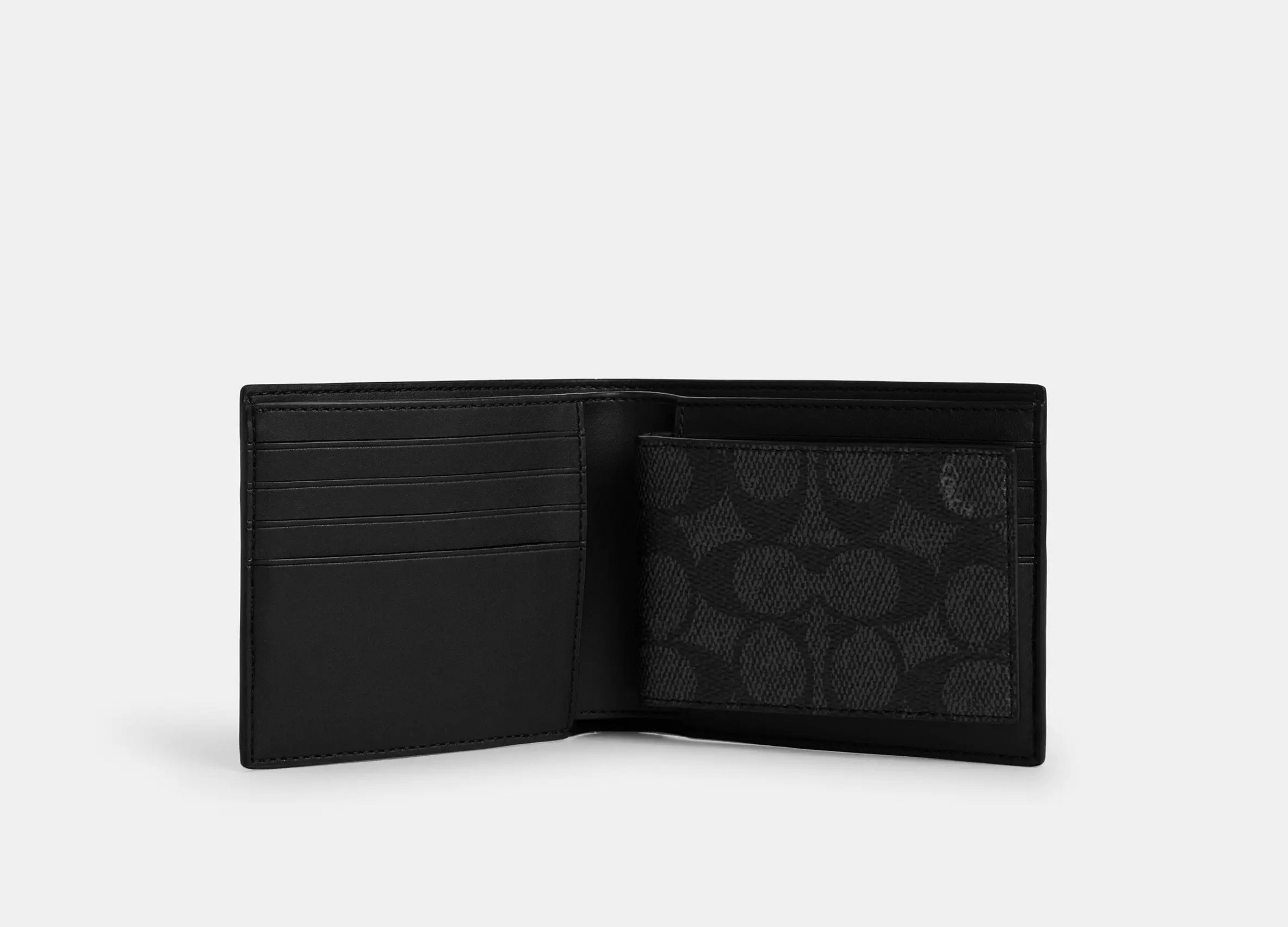 Coach 3 In 1 Wallet In Signature Canvas -  Signature canvas/Charcoal/Denim/Chalk