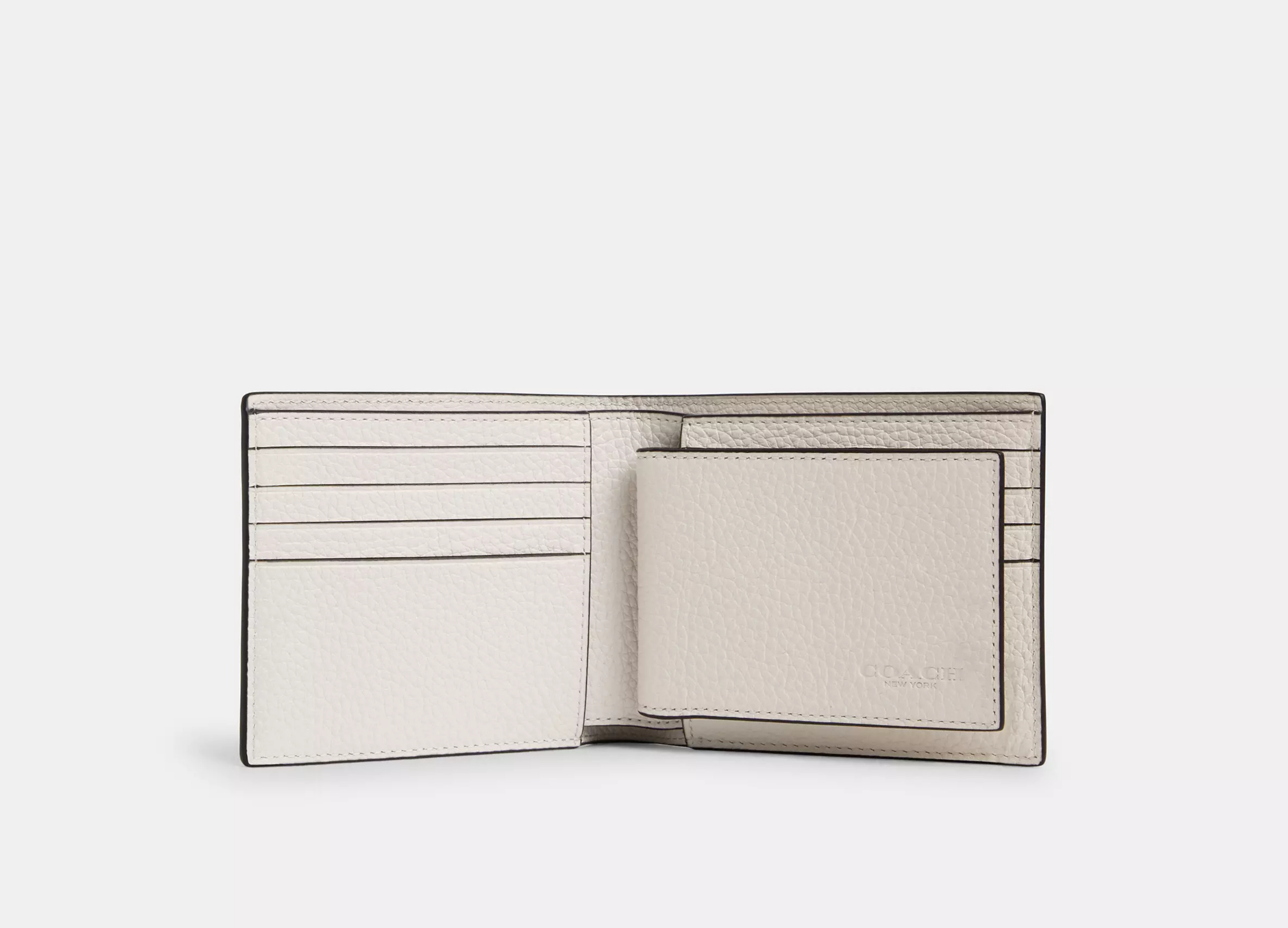 Coach 3 In 1 Wallet In Signature Canvas -  Pebbled leather/Gunmetal/Chalk