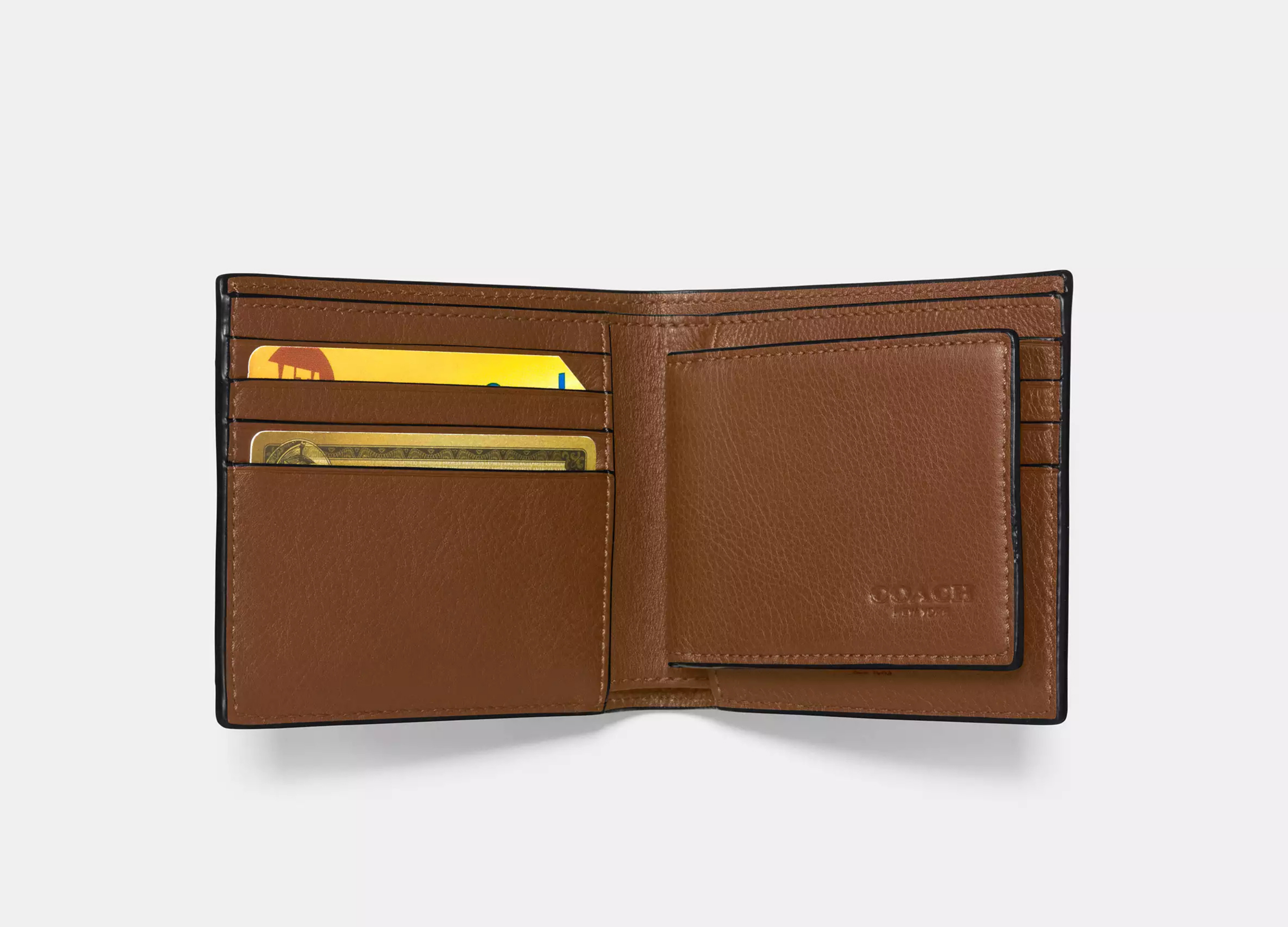 Coach 3 In 1 Wallet In Signature Canvas -  Smooth leather/Dark Saddle