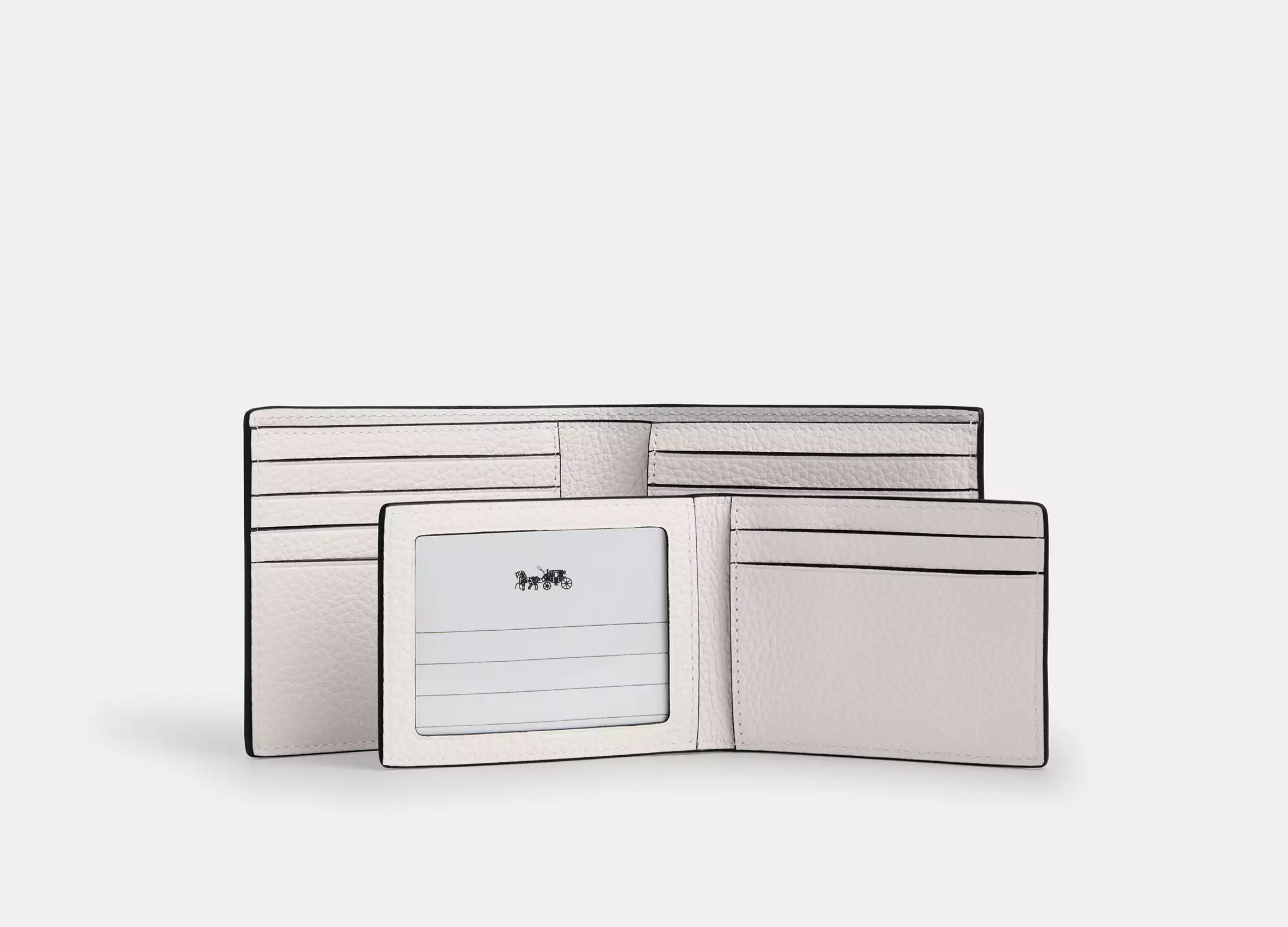 Coach 3 In 1 Wallet In Signature Canvas -  Pebbled Leather/Chalk & Black